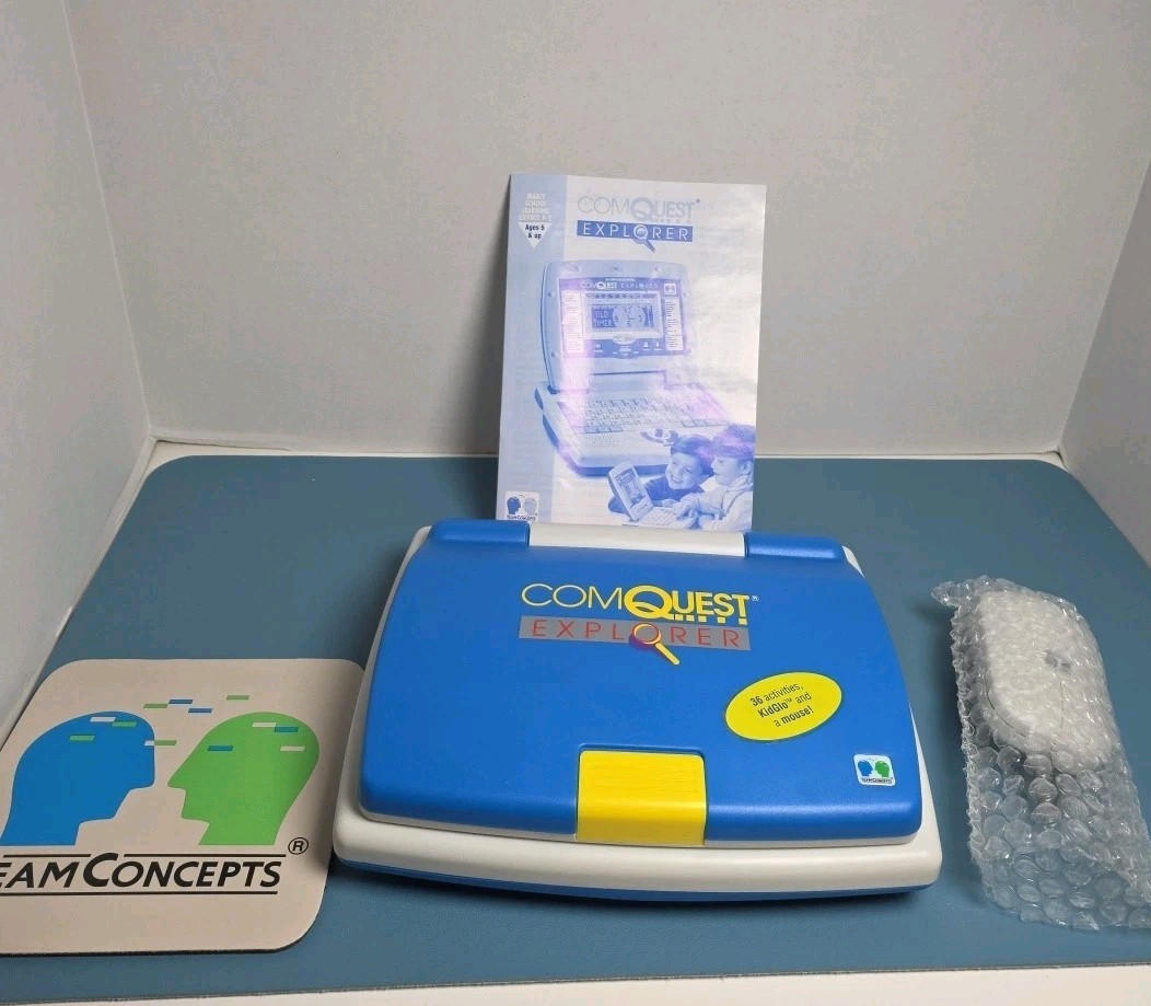 ComQuest Vintage Kids Computer Laptop NIB Tested Works With Team Concepts