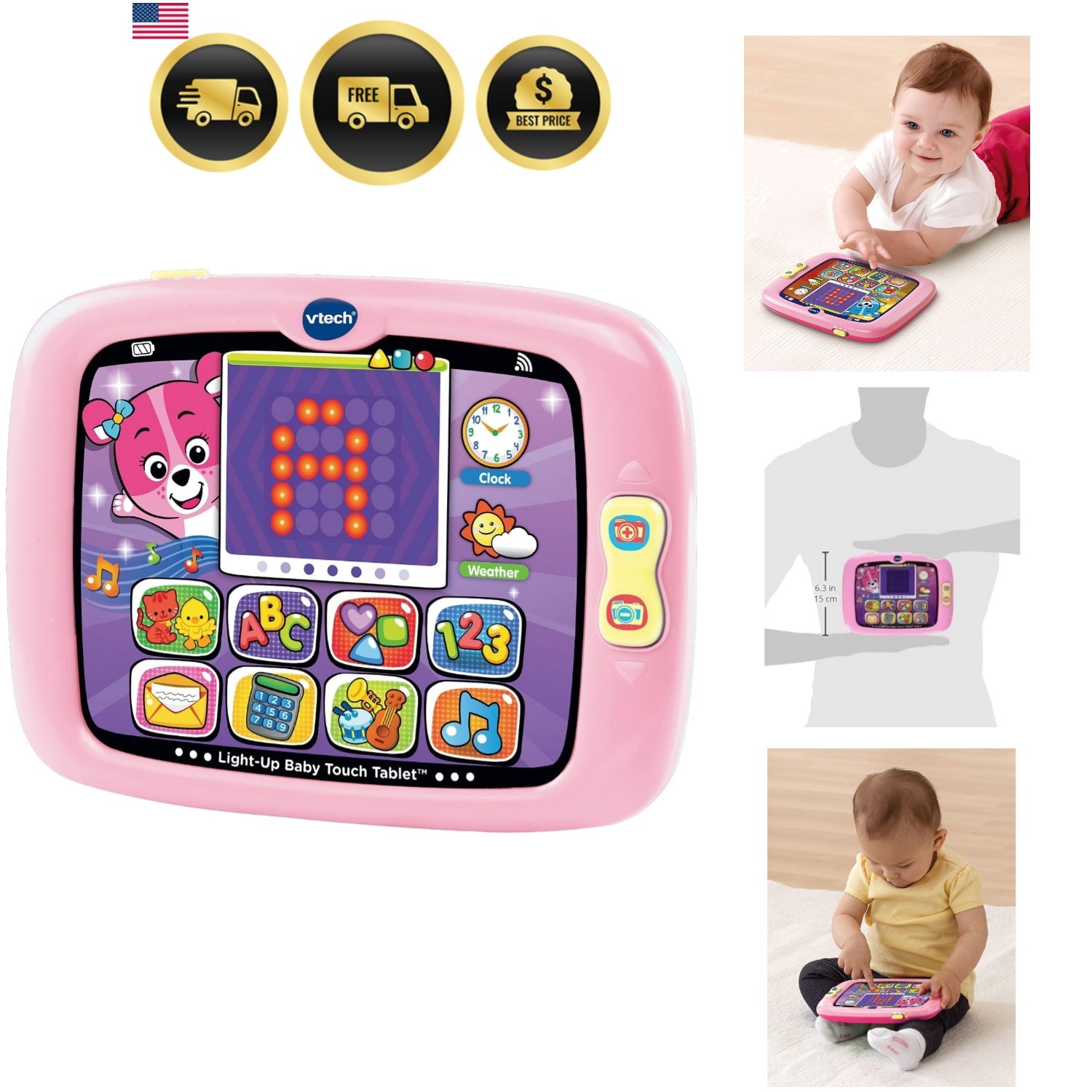 Light-Up Baby Touch Tablet, Pink