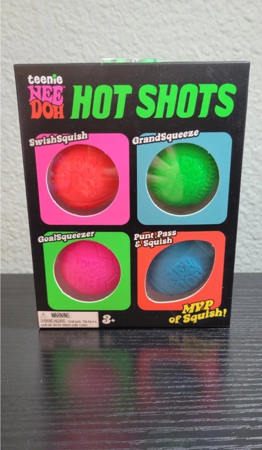 Brand New Schylling Teenie NeeDoh Hot Shots Squeeze Toys 4-Pack, Multicolor