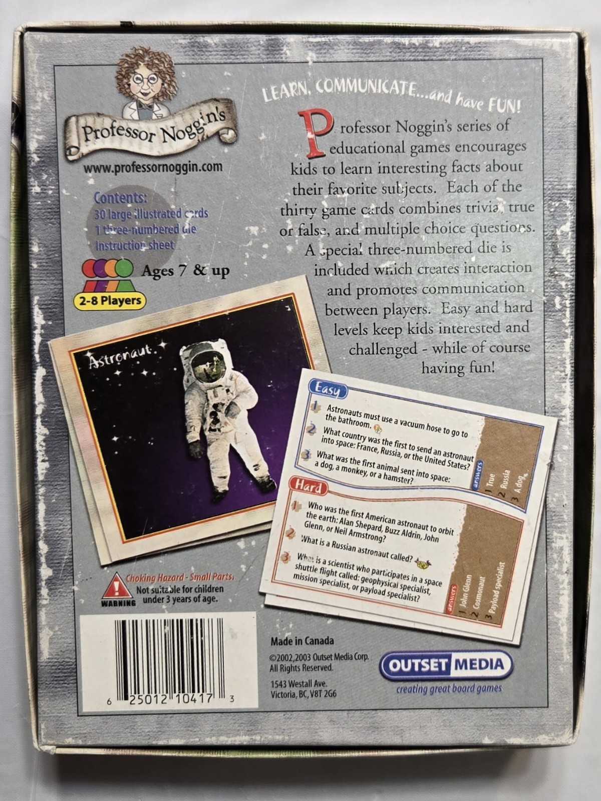Professor Noggins Outer Space Educational Card Game