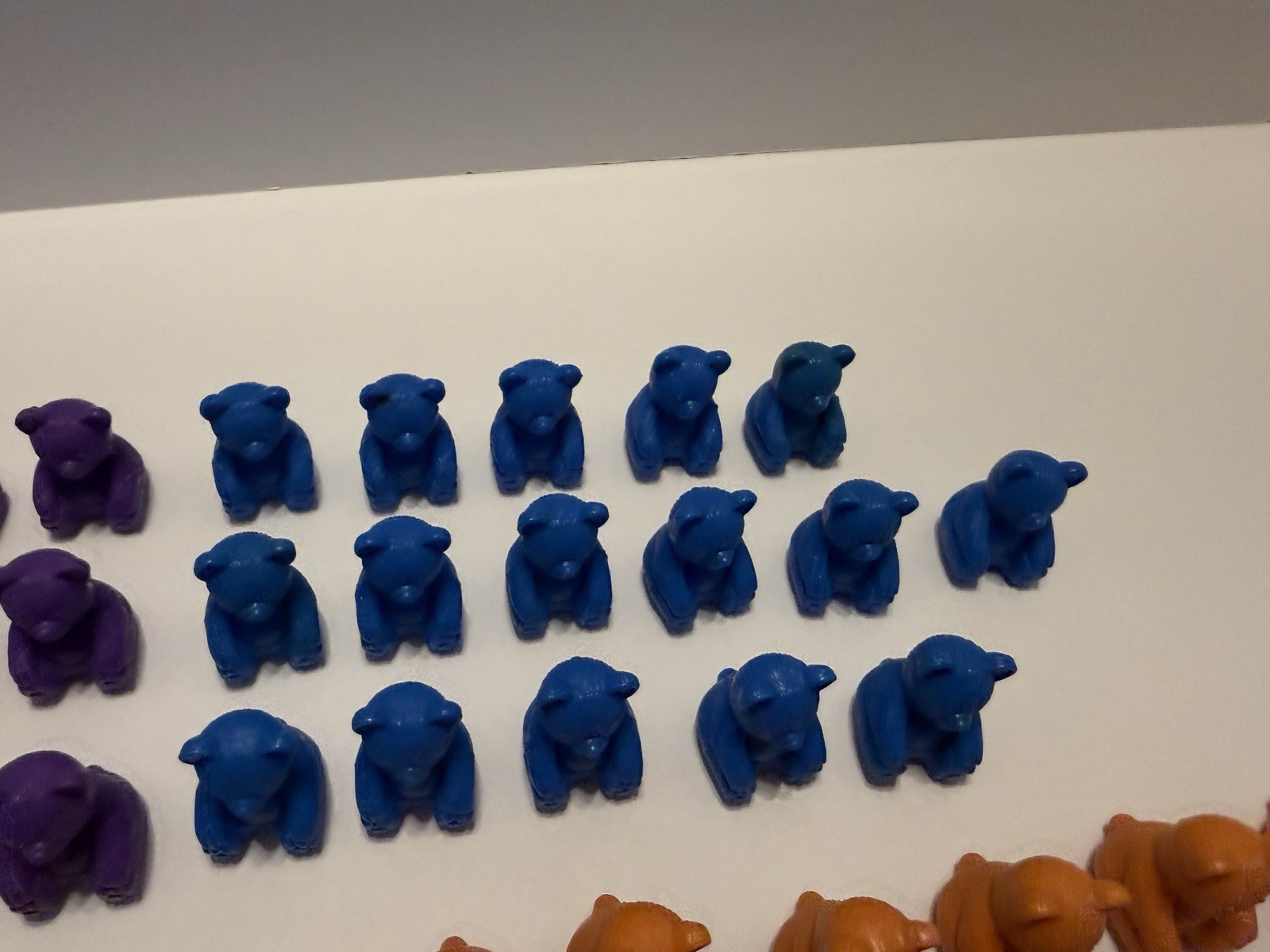 Plastic Counting Bears Lot Of 86 Purple Blue Green Orange Yellow Red