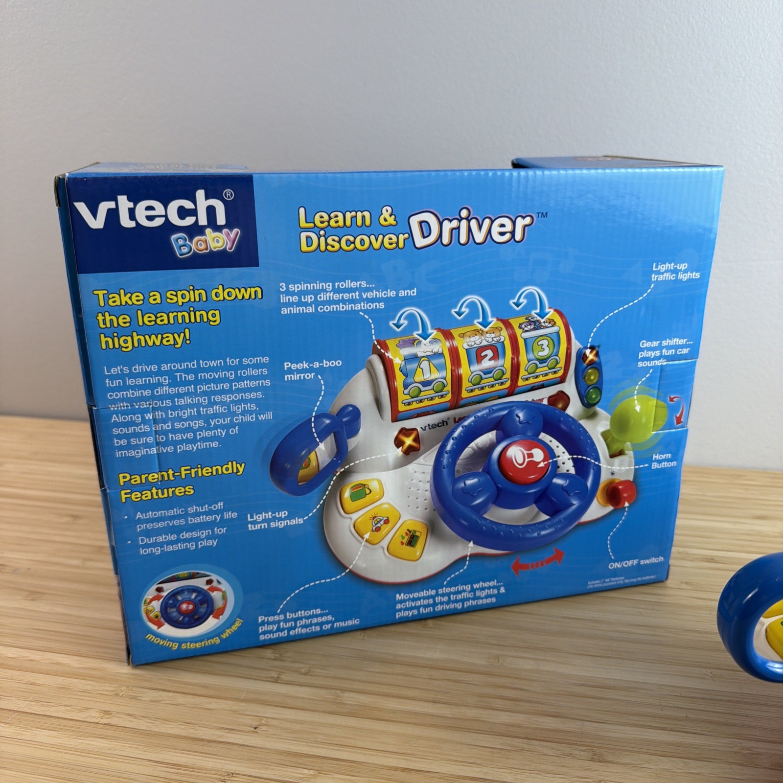 Vintage VTech Learn & Discover Driver Toy Educational Lights Sounds Work Tested!