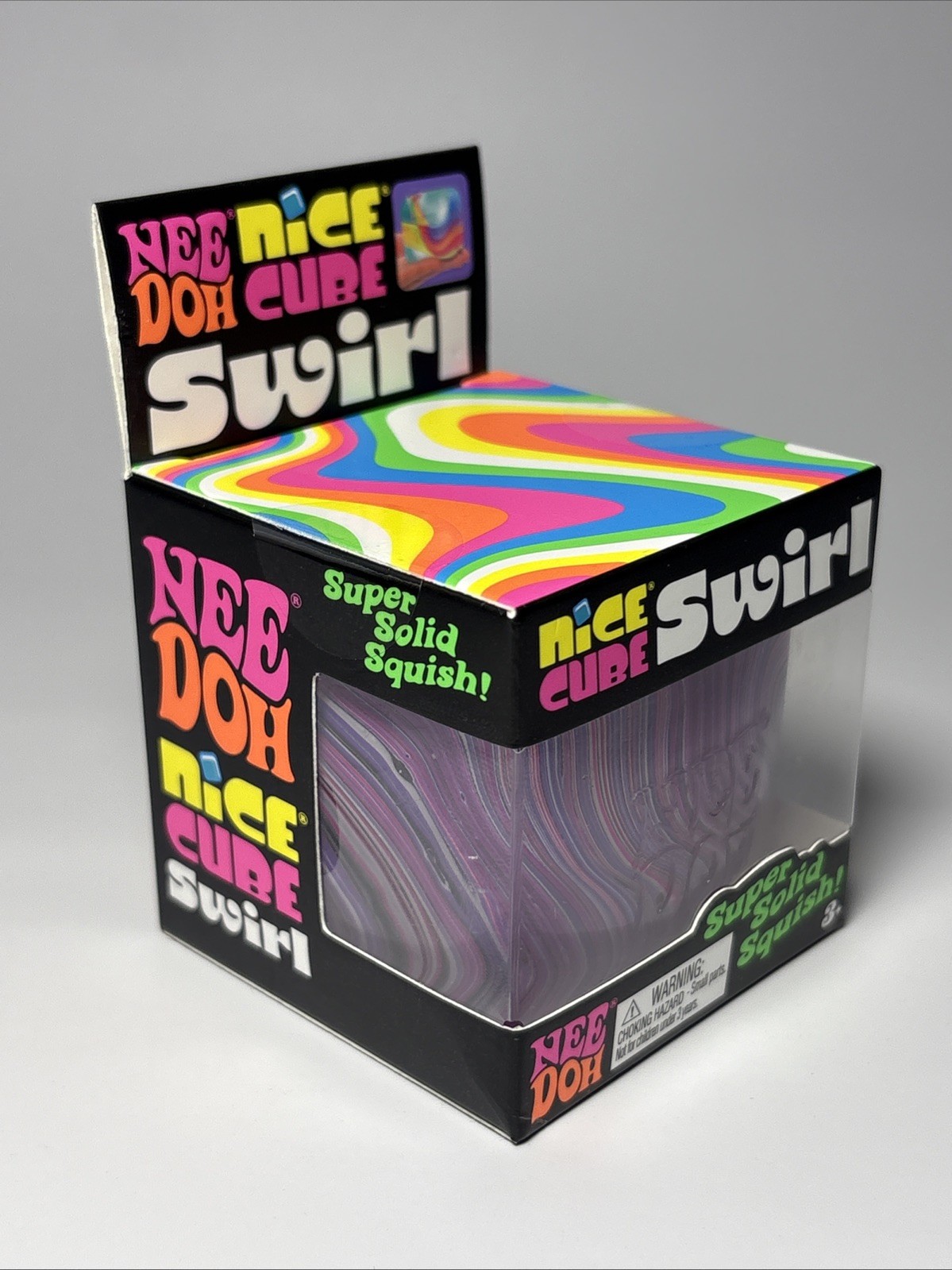 Schylling Nee Doh Nice Cube Swirl Super Solid Squish Purple 25340YP