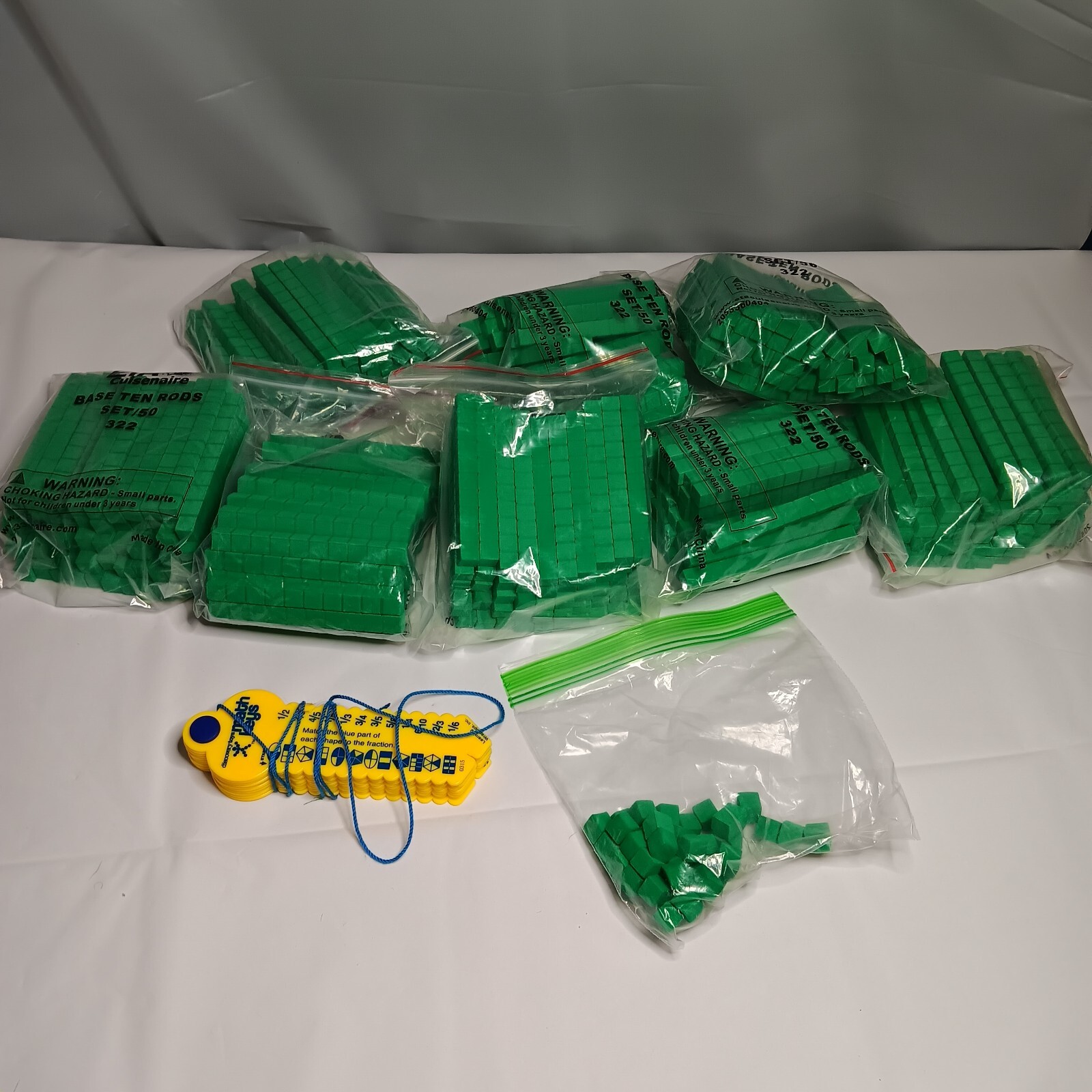 Large Lot Of Home Schooling Math Fraction Shape Counting Foam Breakable Cube Aid