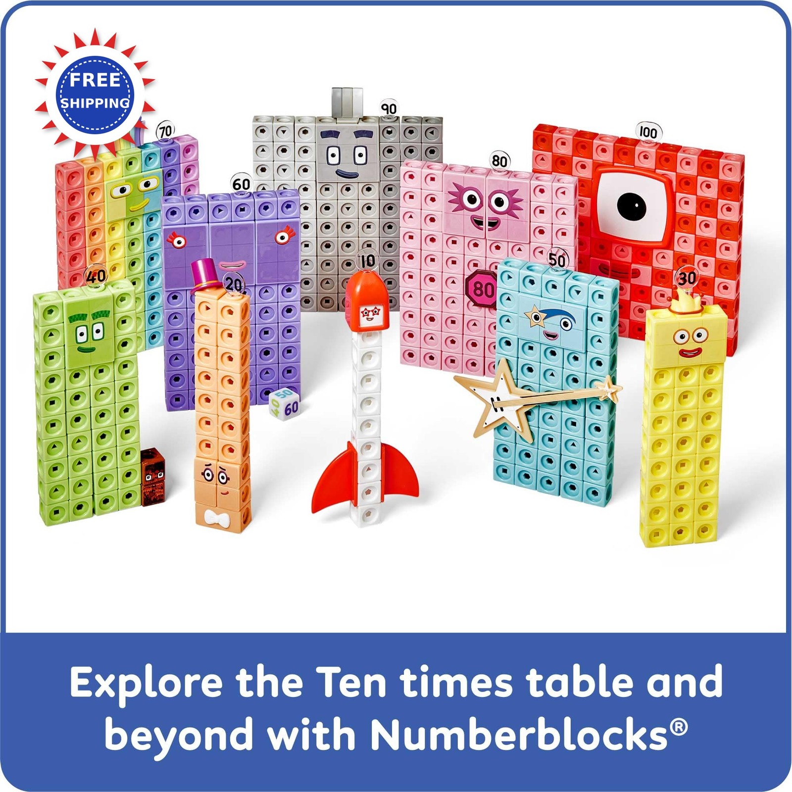 hand2mind Numberblocks Heroes with Zeroes MathLink Cubes Activity Set Preschool