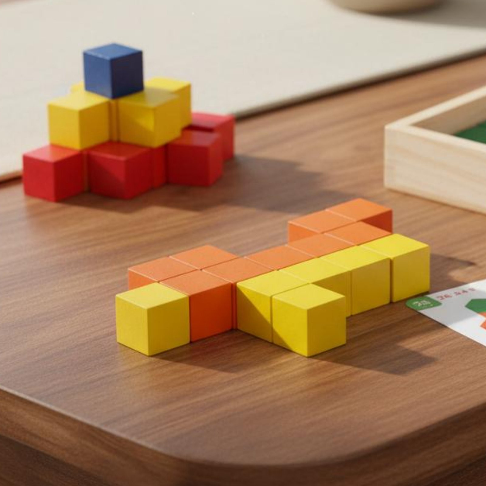 Geometric Game Blocks Child-Centered Colorful Brick Game Hand-Vision