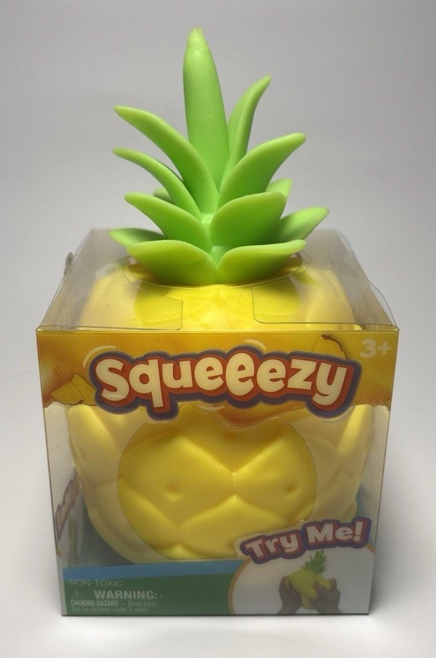 Sunny Days Squeezy Pineapple Squishy Toy Stress Relief Sensory Fidget NEW