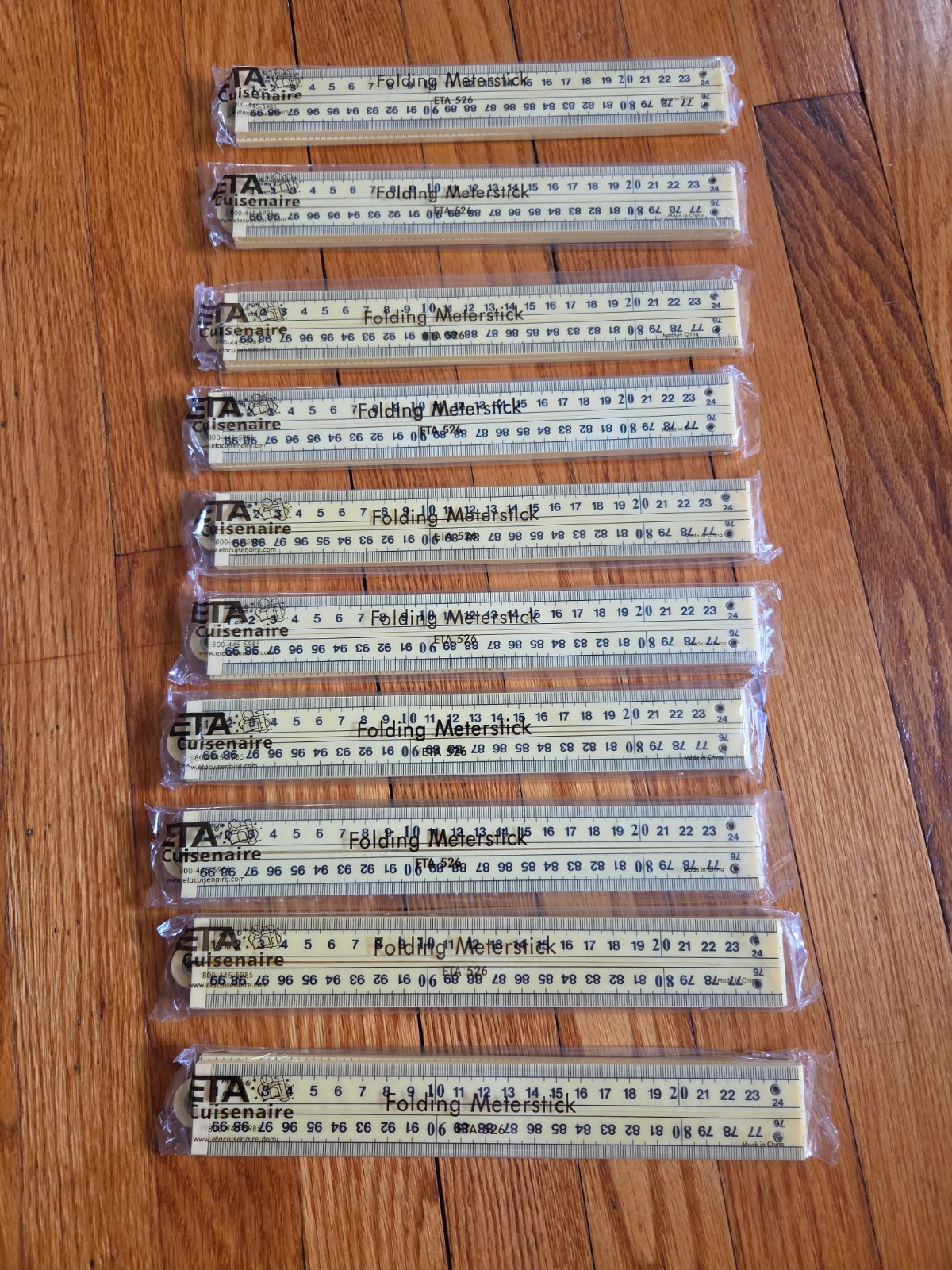 Lot of 10 New In Package ETA Cuisenaire Four Section Folding Meter Sticks