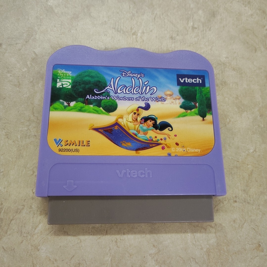 Lot Of 2 VTech V.smile Disney Game Cartridges Cinderella Magic Wishes & Aladdin