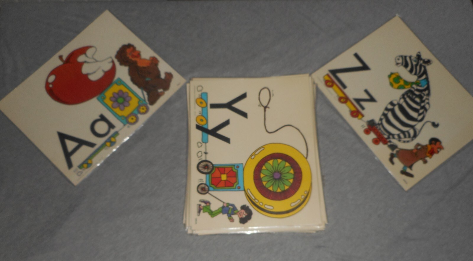 Vintage 1977 Milton Bradley Alphabet Poster Cards Electric Company Set USA MADE