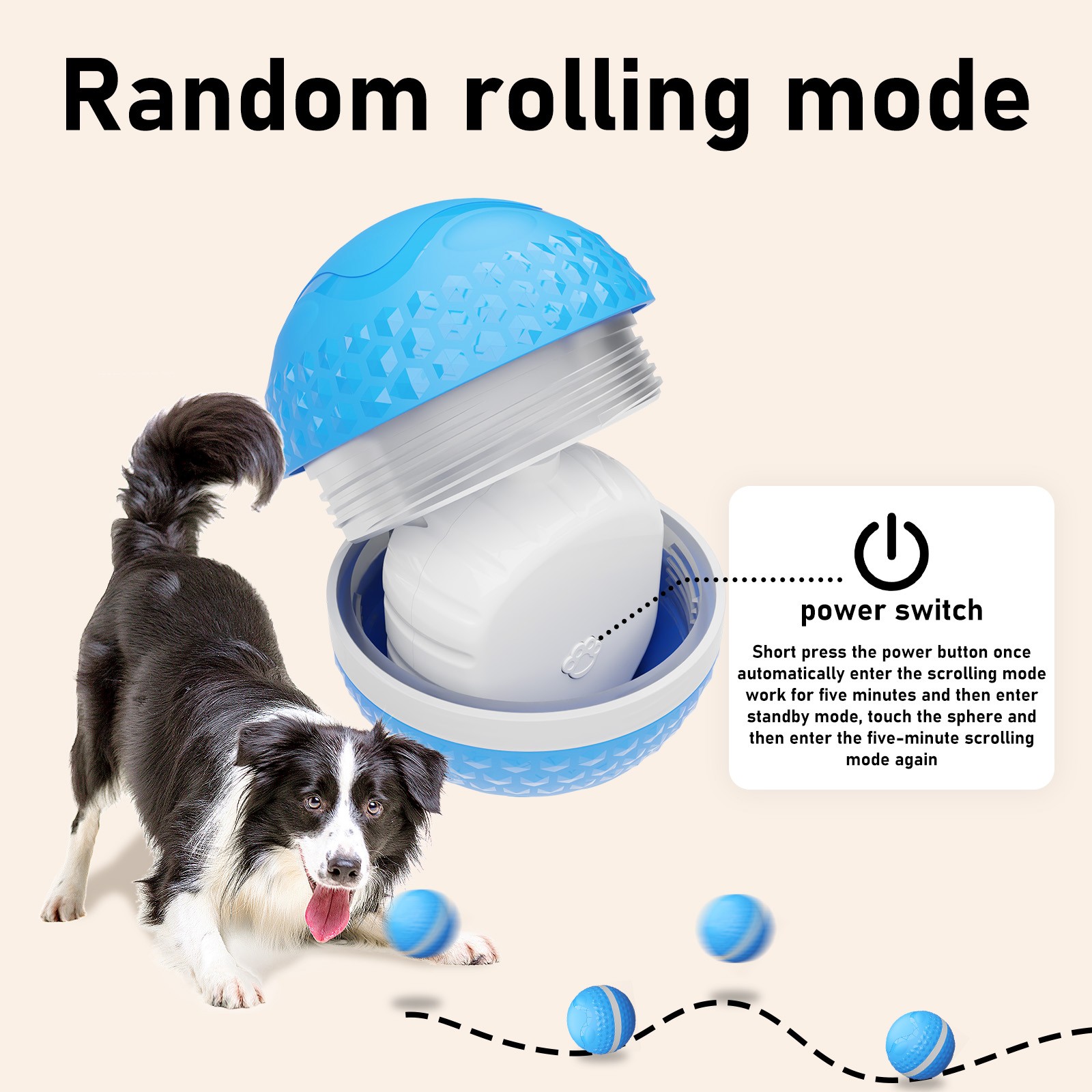 Smart Interactive Dog Toys, Automatic Moving Ball With Lighting Modes, Interact
