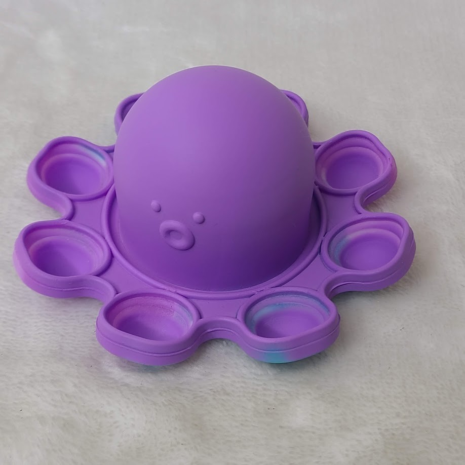 Octopus Push Pop Bubble Fidget Sensory Toy Reversible Blue Purple