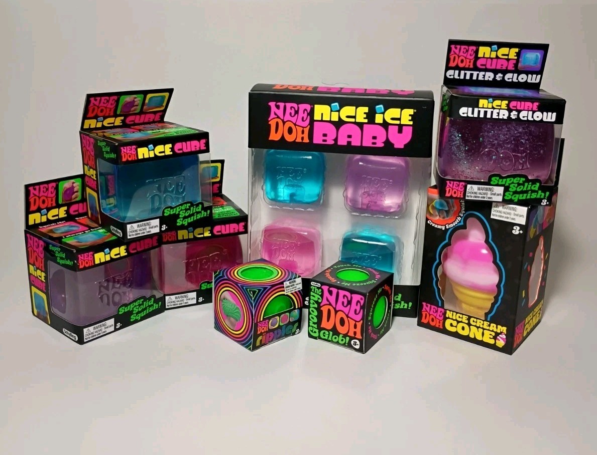 Nee Doh Nice Ice Baby Super Squish Blue Pink Purple Green Sensory Toy / 8Pack