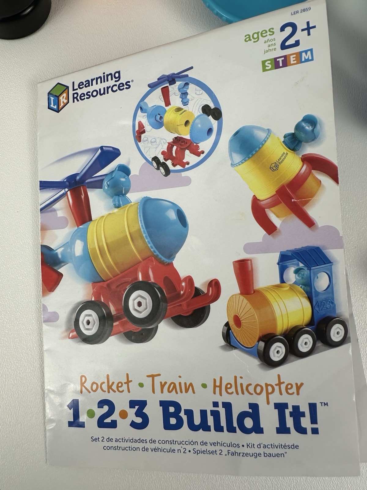 1-2-3 Build It! Rocket-Train-Helicopter Creative Thinking Plus Extra Pieces
