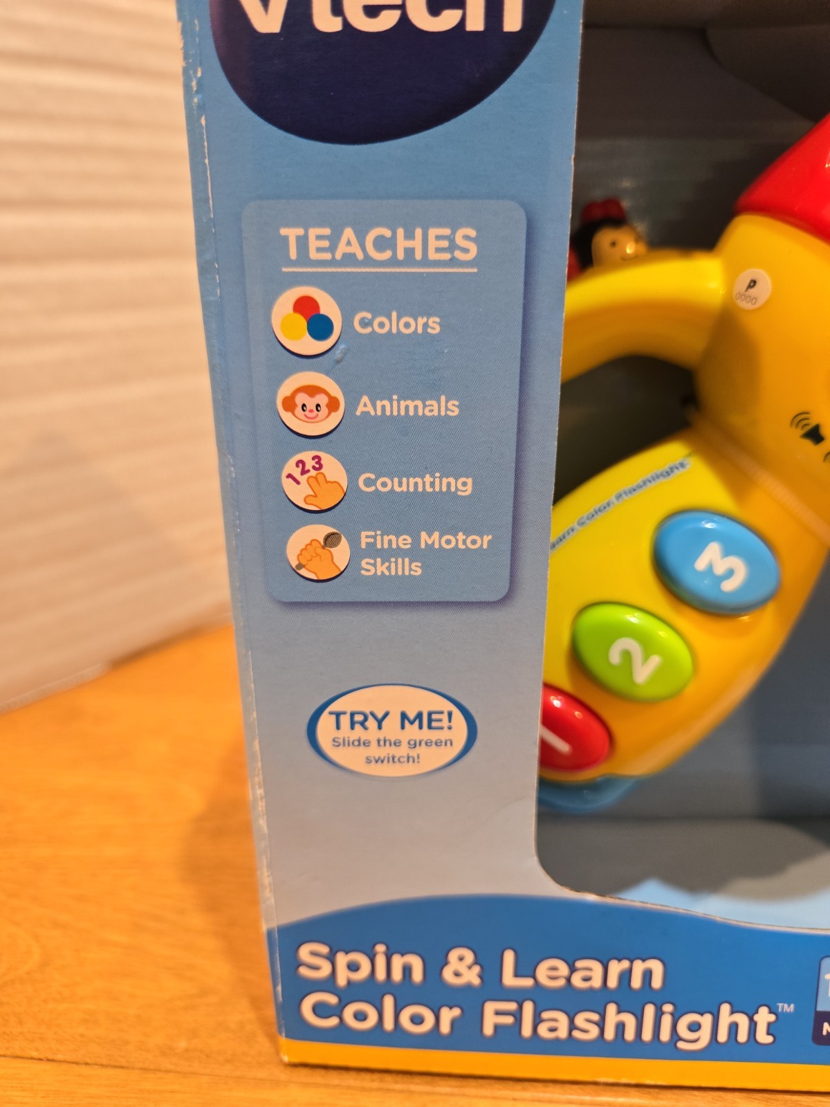 VTech Spin & Learn Color Flashlight Colors, Animals, Counting 1-3 Years Old NIB
