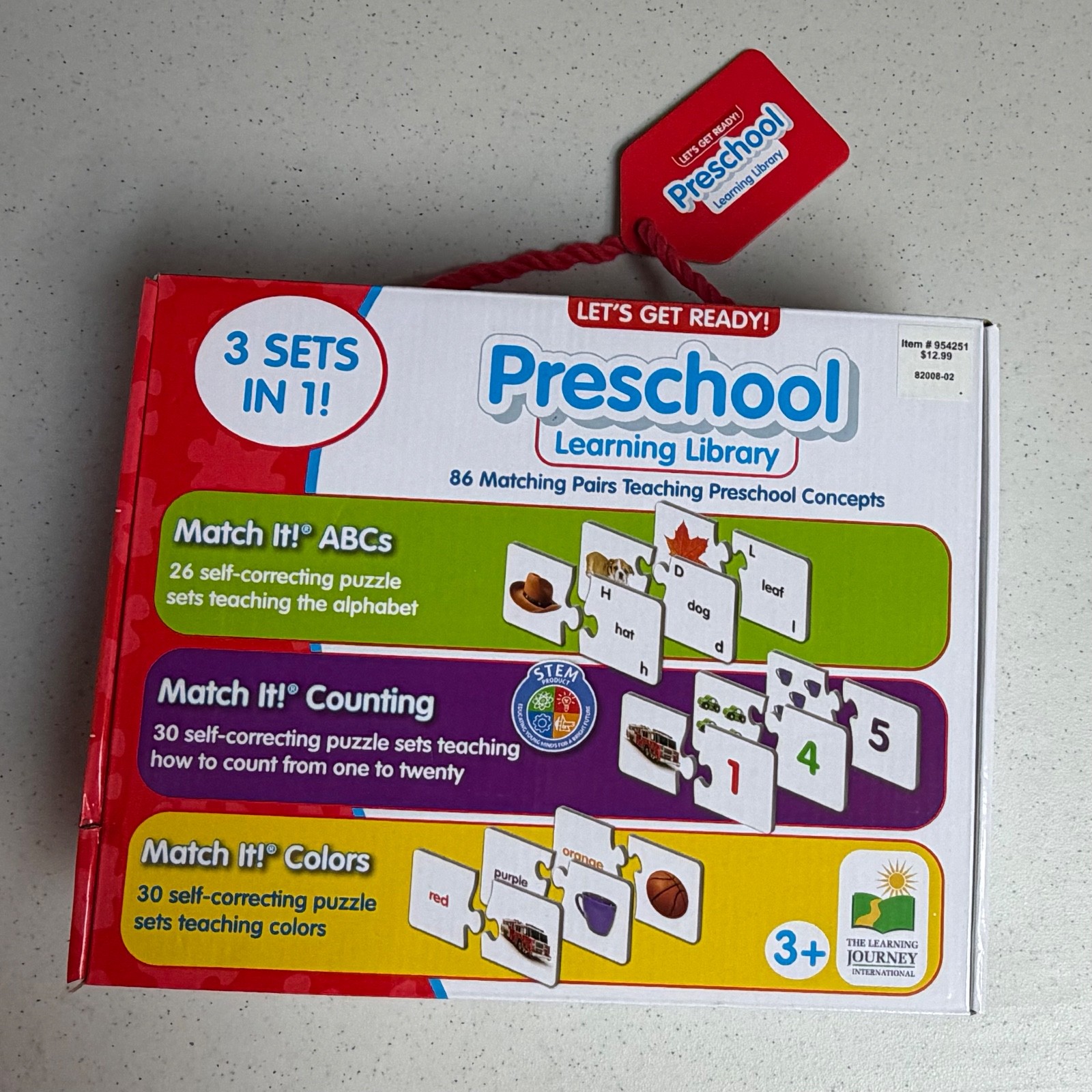 3 Sets in 1. Preschool Learning Library Matching Puzzles, ABC’s, Color, Counting