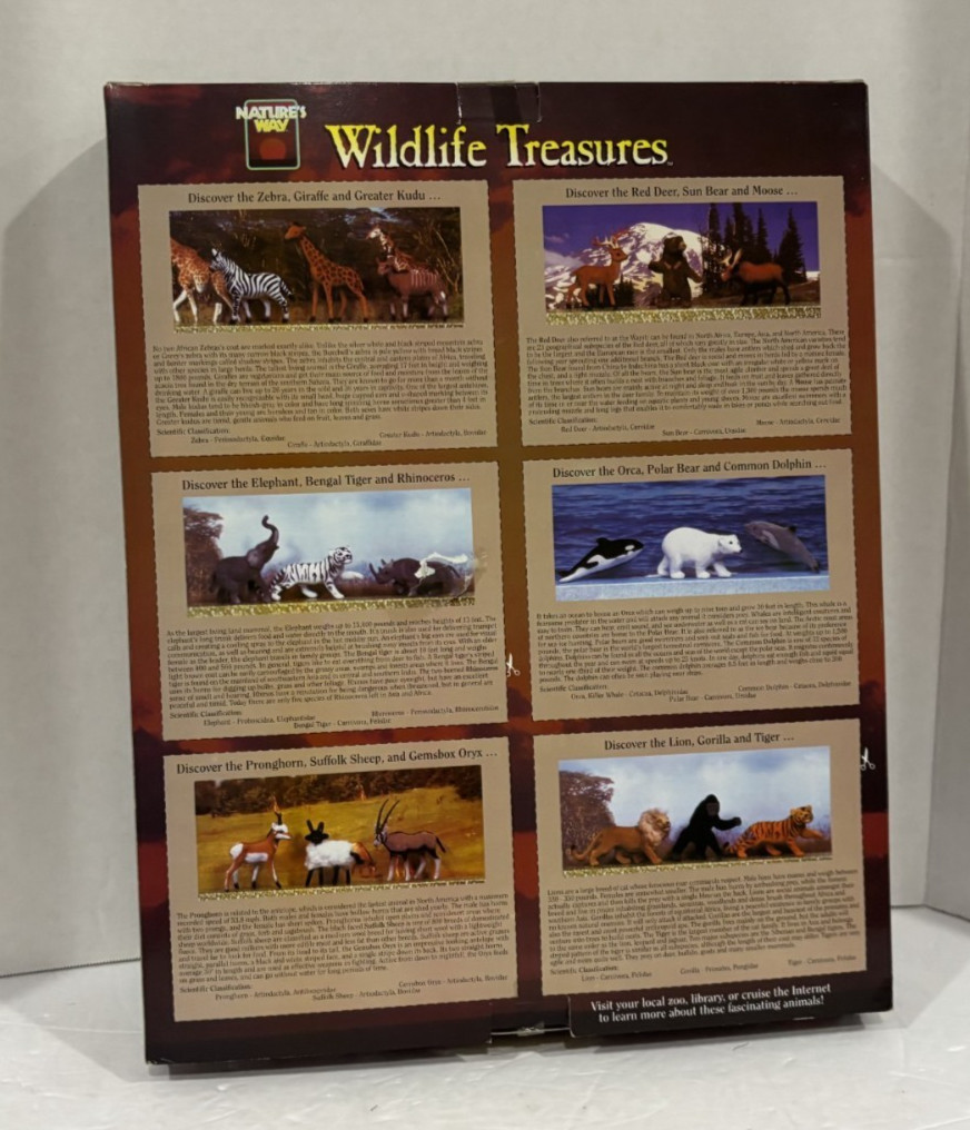 VTG 90’s Nature’s Way “WILDLIFE TREASURES” 9 Piece Animal Playset Totsy #57050