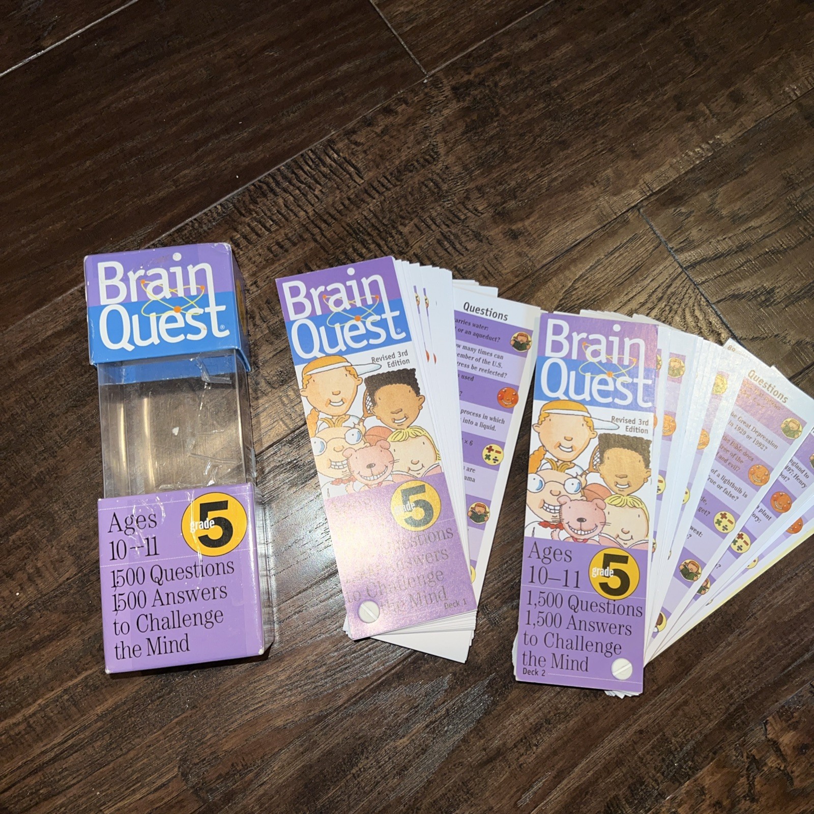 Vintage Lot Of 10 Brain Quest Learn Q & A Cards – Grades 3, 5, 6 , 7 (Ages 8-13)