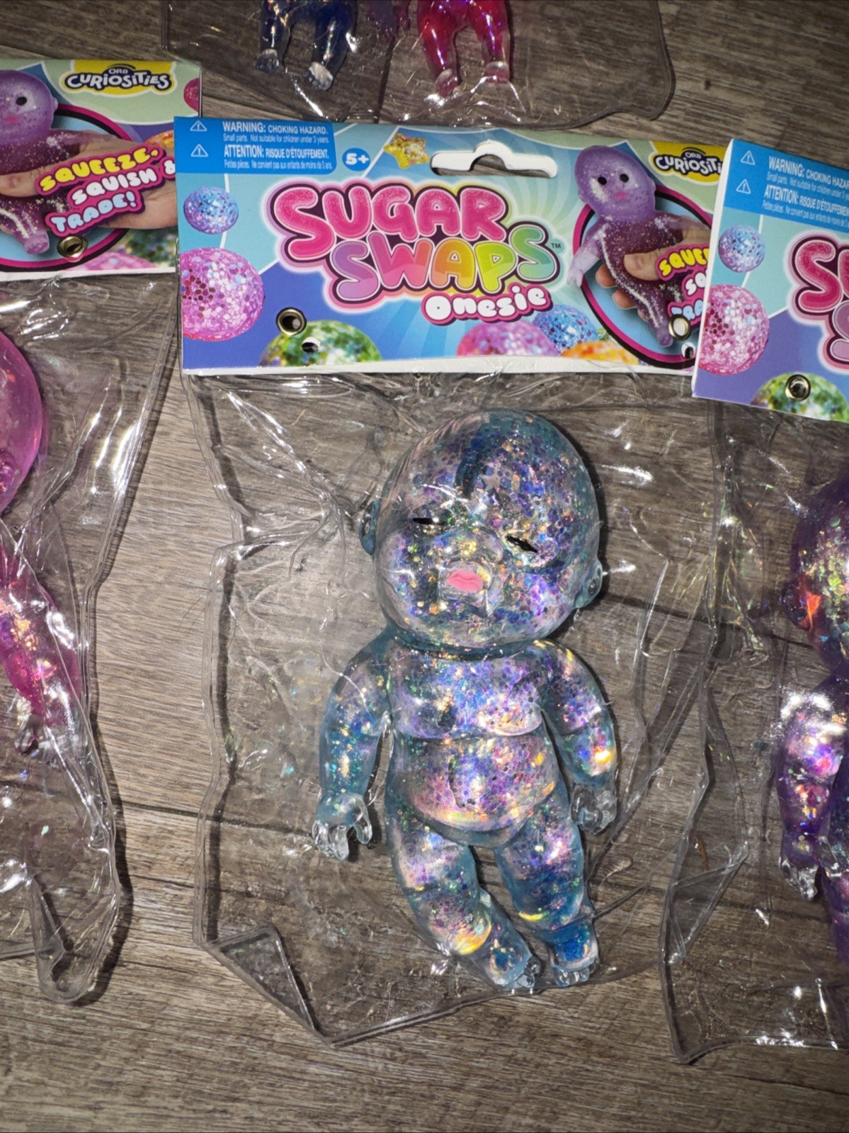 Full Set Sugar Swaps Baby Squishy 5” NEW Purple, Pink & Blue & 2 Tiny Babies