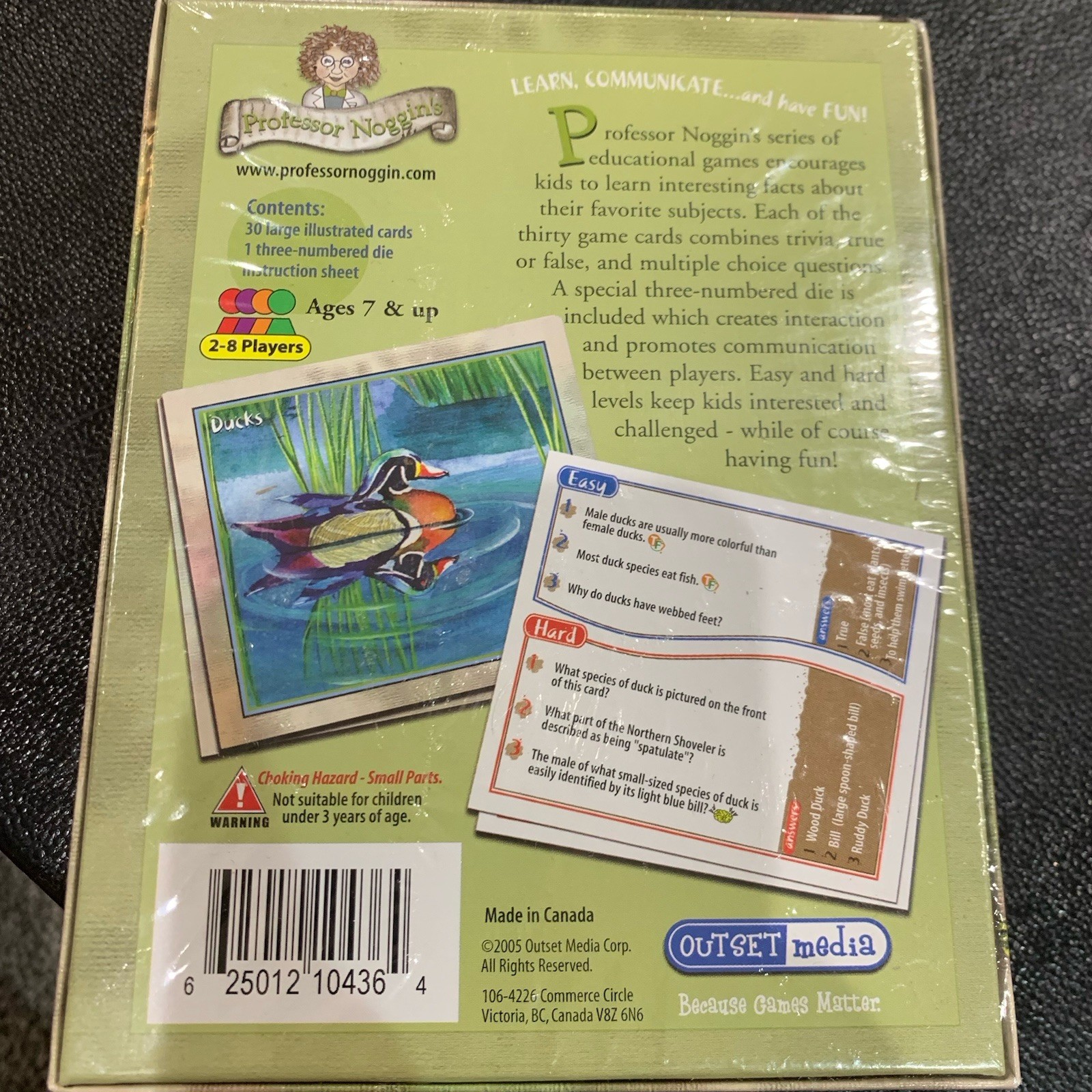 Professor Noggins Freshwater Life of North America Card Game Educational, Sealed