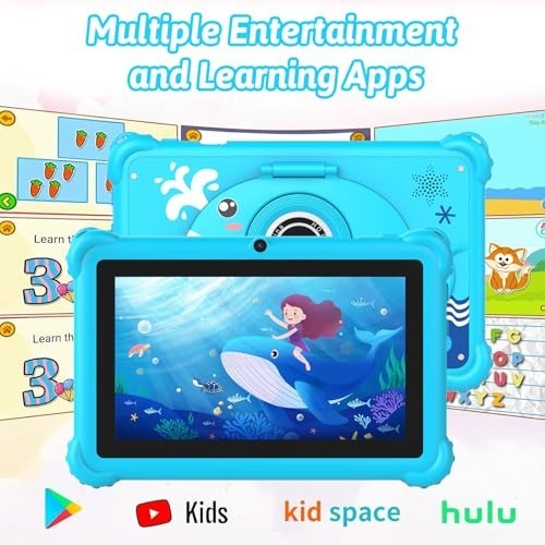7″ Kids Tablet for Toddlers, Android 12, 4GB RAM, 32GB Storage, WiFi, Bluetooth,
