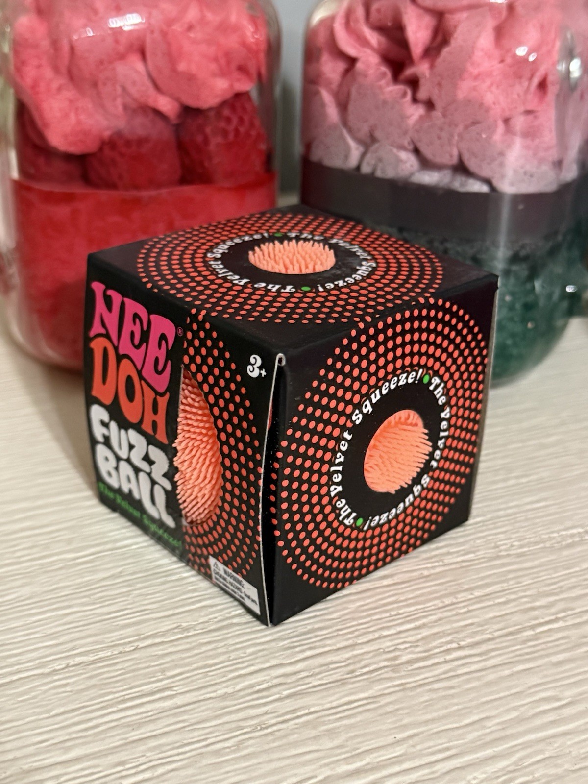 NEW Orange Needoh FUZZ BALL Nee Doh Squishy Fuzzball AUTHENTIC US Squeeze Squish