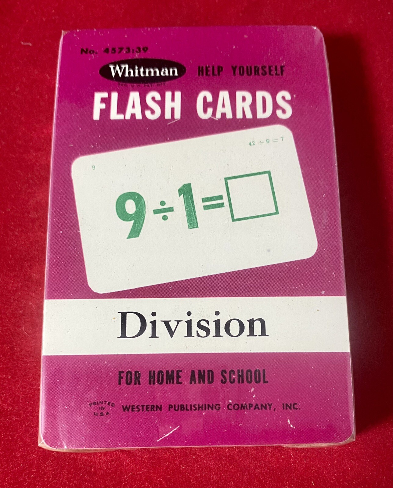 Vintage Whitman DIVISION Flash Cards with Plastic Case For Home & School Sealed