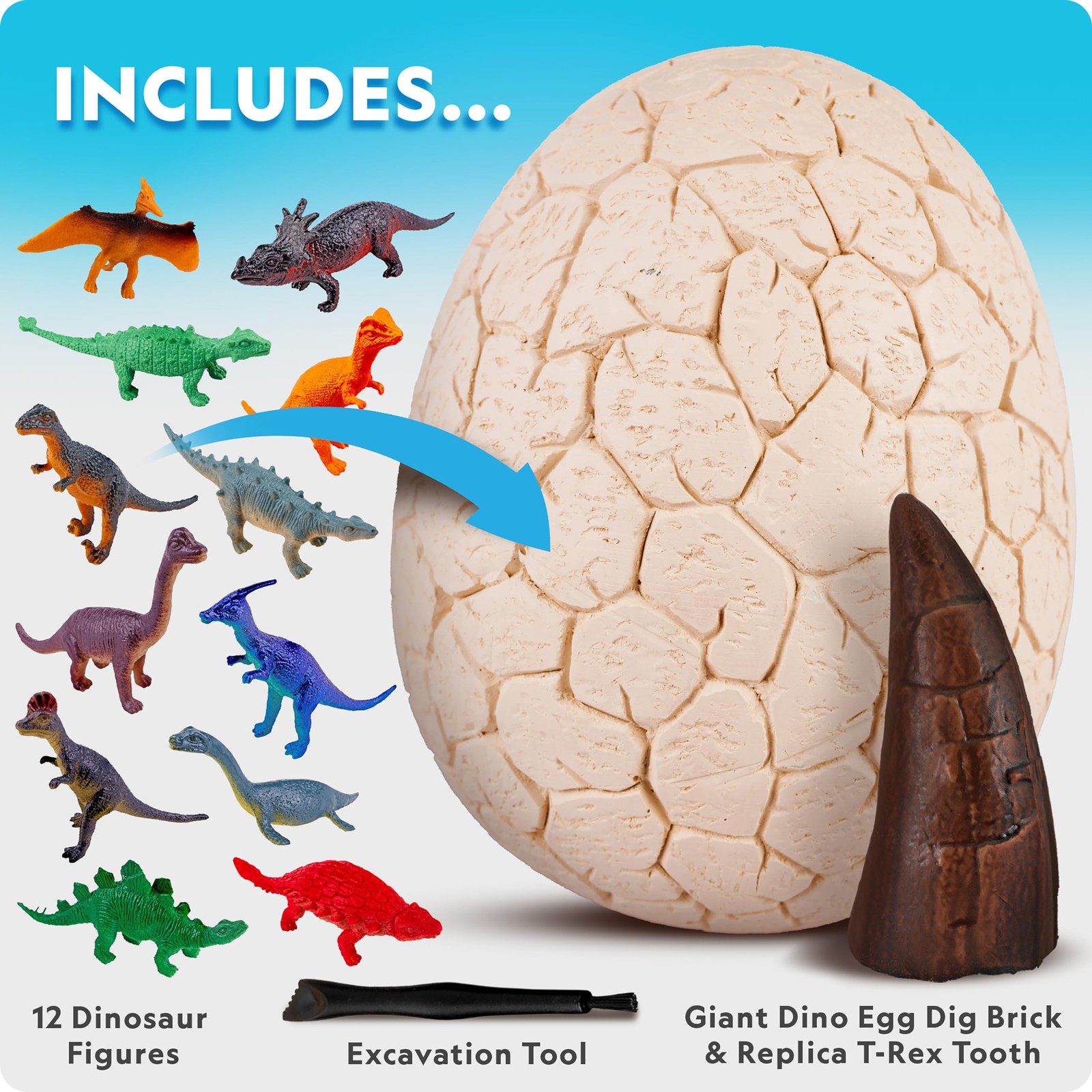 NATIONAL GEOGRAPHIC Jumbo Dinosaur Egg Dig Kit – Dig Out 12 Dino Figures & Re…