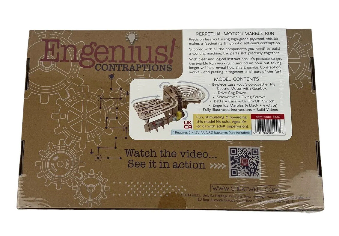 Engenius Contraptions Build Your Own Model Perpetual Motion Double Marble RunNIB