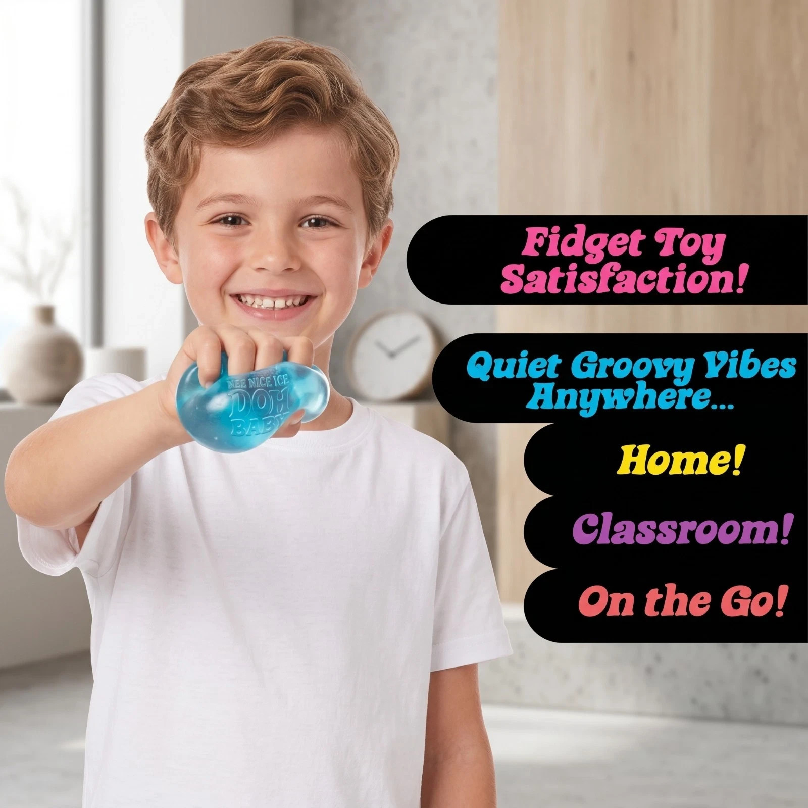 NeeDoh Nice Ice Baby 4-Pack Mini Cubes Authentic Squishy Fidget Stress Toy