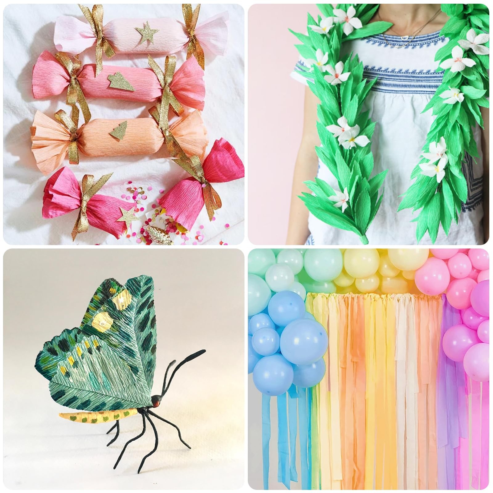 Crepe Paper Flower DIY 14 Colors, 9.8 x 98 Inch Wide Multiple colors 1