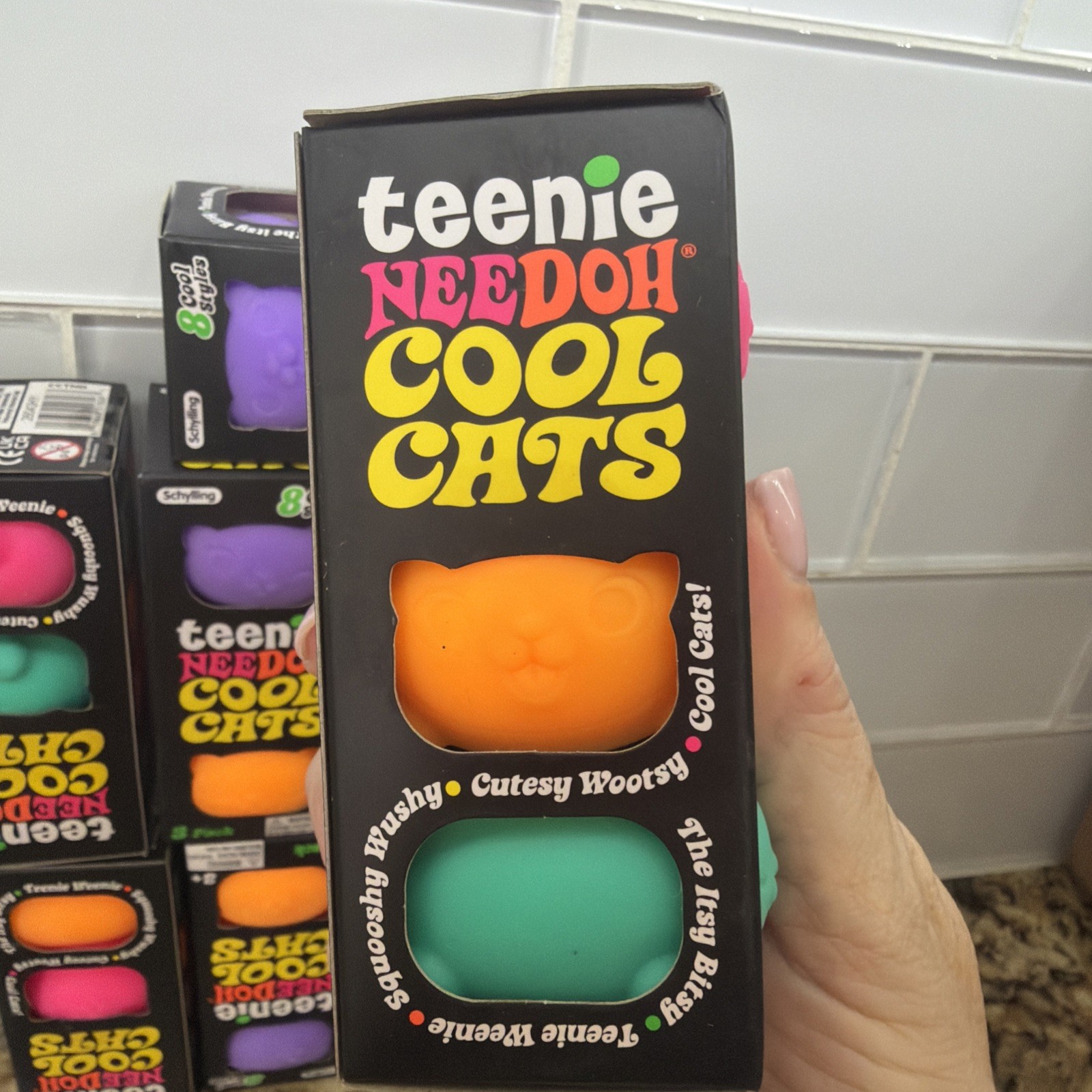 Schylling Teenie Nee Doh Cool Cats ONE 3 Pack Squishy NeeDoh per order