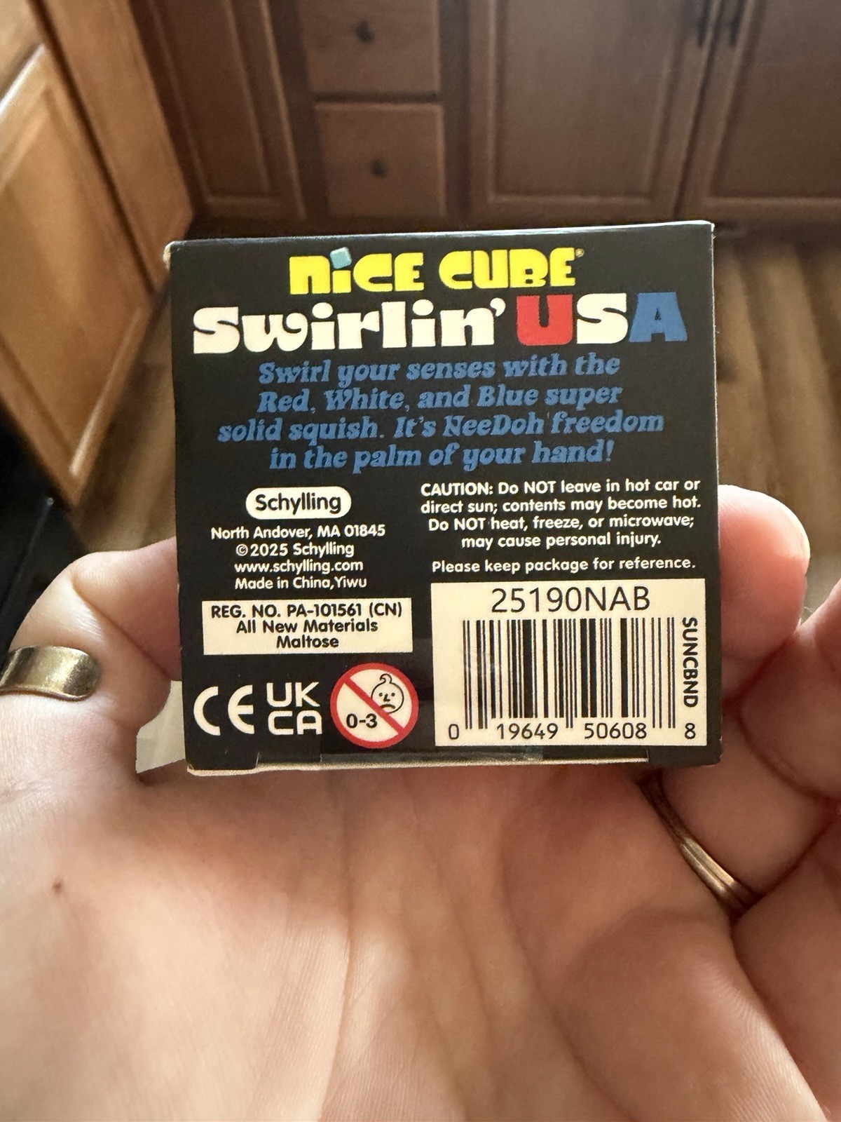 Schylling NeeDoh Nice Cube Swirlin’ USA Super Solid Squish W/ 3D printed case