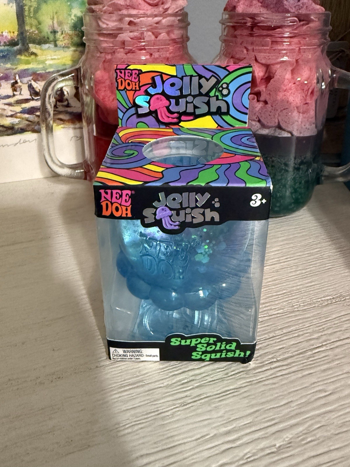 NeeDoh BLUE Jelly Squish Jellyfish Fidget Toy Sensory Stress Relief Squishy NEW