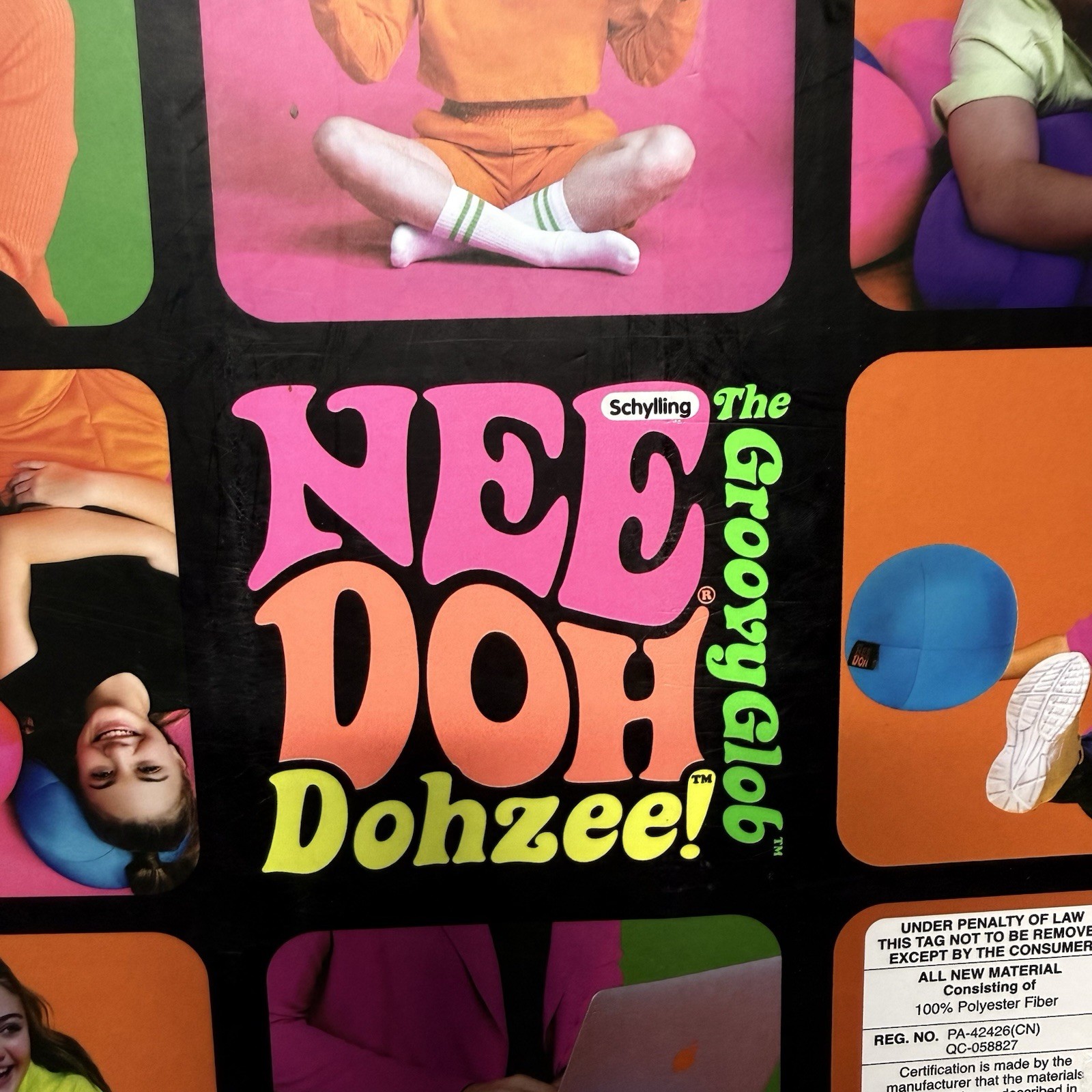 NEW Rare Needoh Dohzee Groovy Glob 7.5″ Furry Ball Pillow Rainbow Plush IN BOX