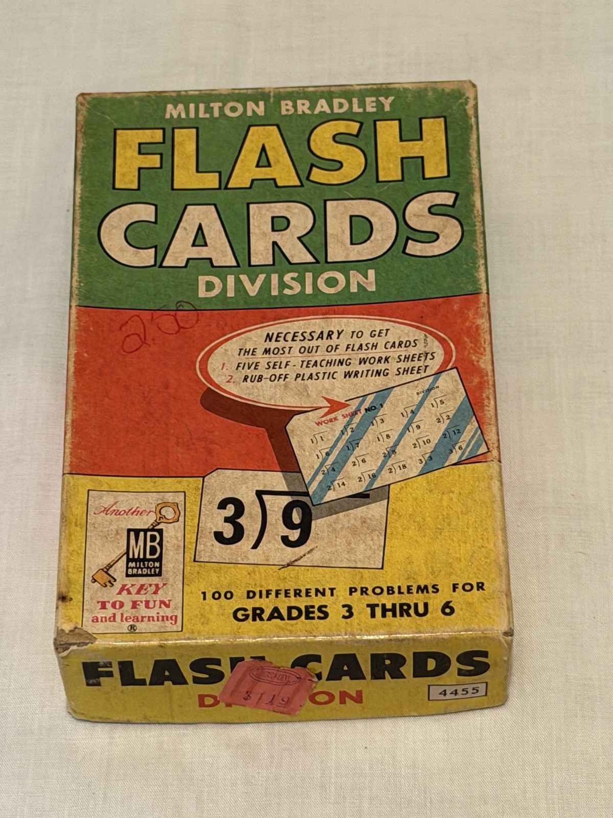(4) Vintage 1962 and 1963 Milton Bradley Flash Cards Grades 2 thru 6