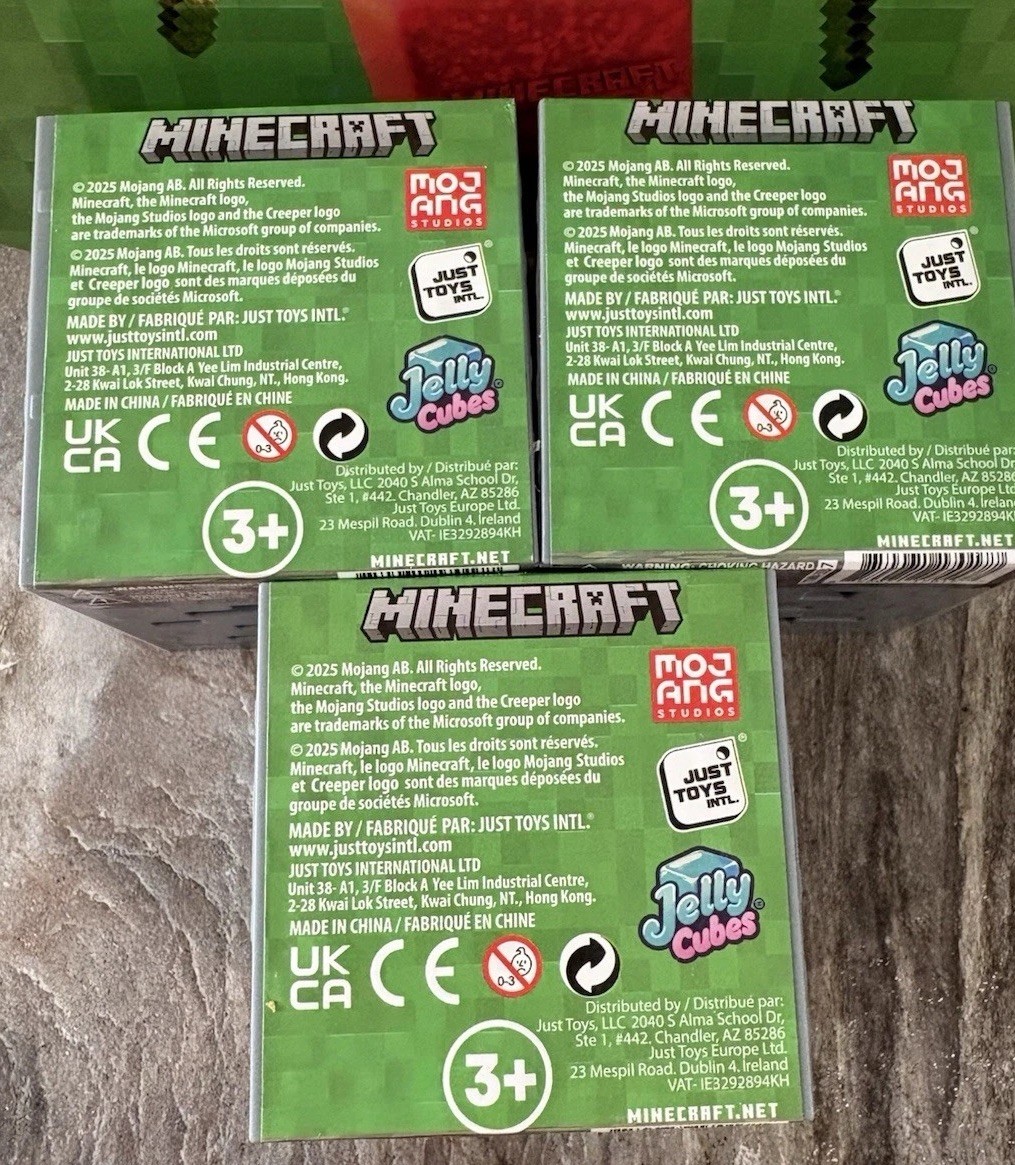 Lot of 3 Minecraft Jelly Cubes New