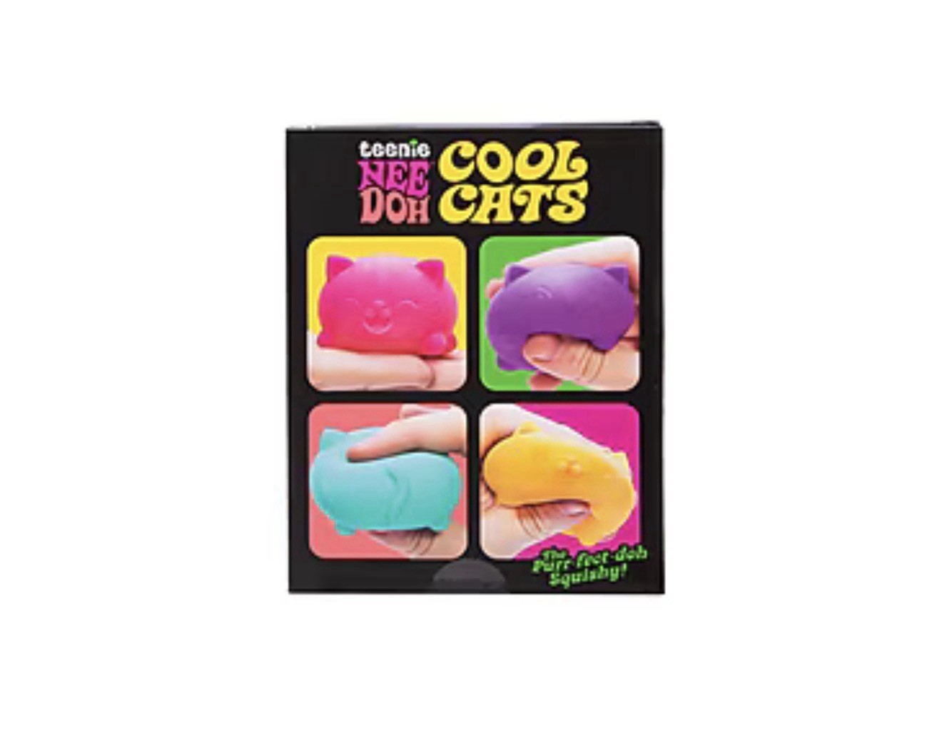 AUTHENTIC NIB Nee Doh Teenie Cool Cats – 4 Colors Pink Purple Green Orange