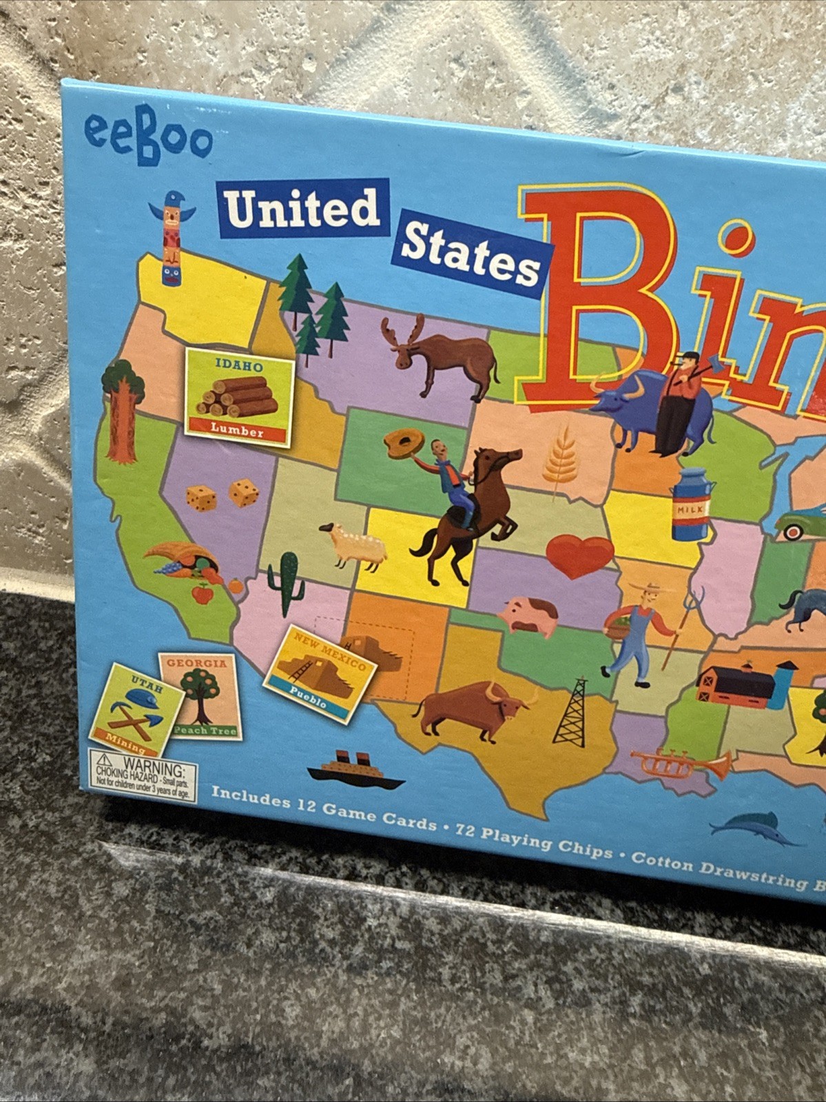 eeboo United States Bingo ! NEW Age 5 up Teacher, State Facts Family Game Night