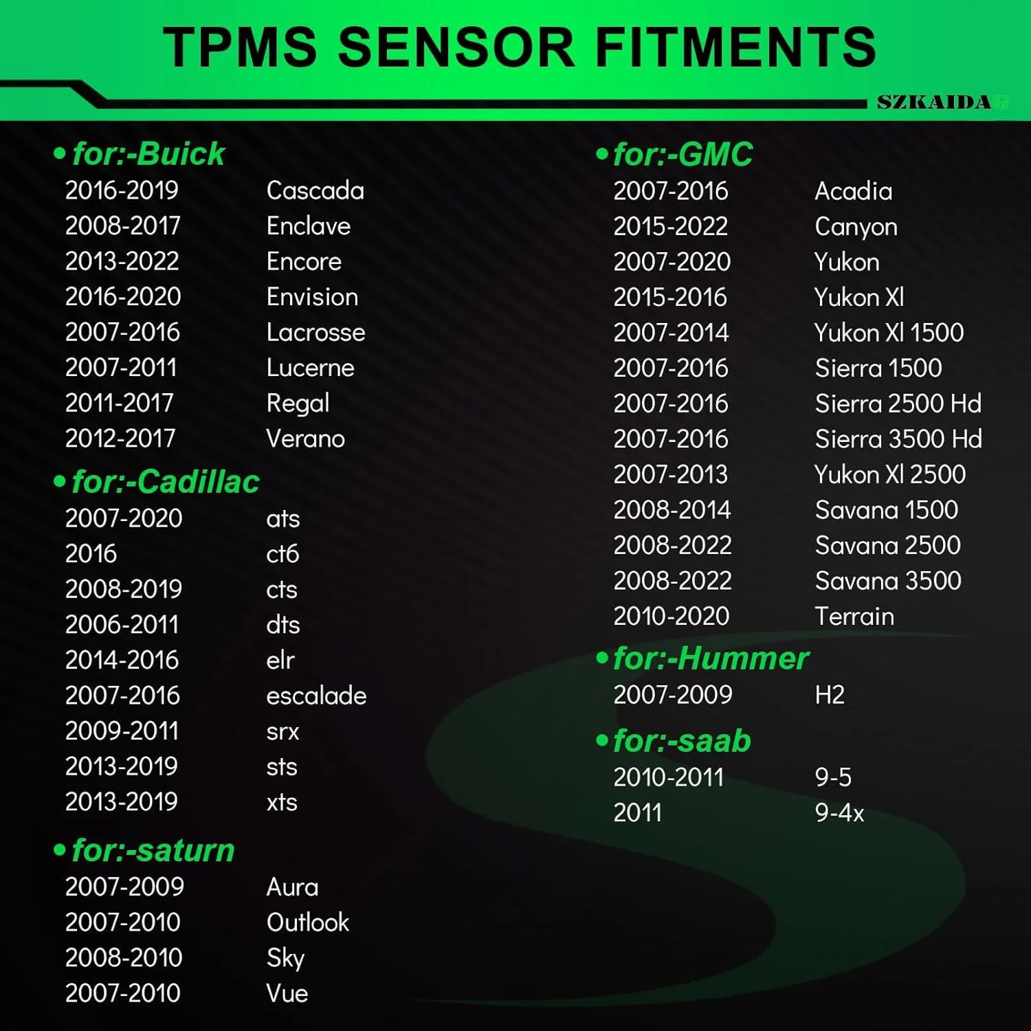 TPMS Sensor for:-Chevy Silverado 2007-2016 Express 1500 2500 3500 2008-2022, for