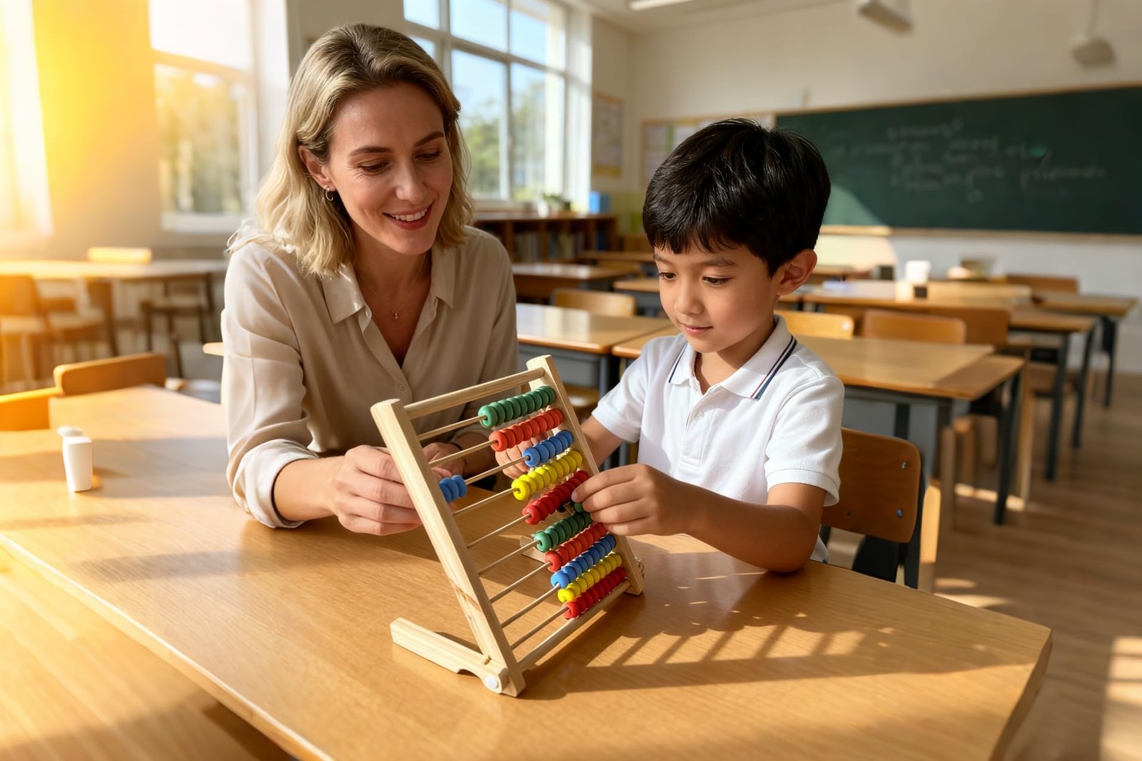 MAGIKON Wooden Counting Number Frame, 10 Rows Abacus for Learning Math 8Inch