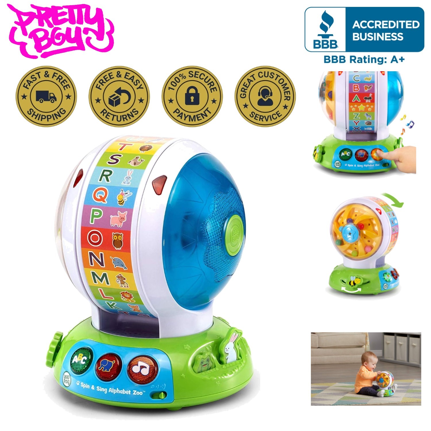 Spin and Sing Alphabet Zoo Toy – Interactive Learning for Toddlers 6-36