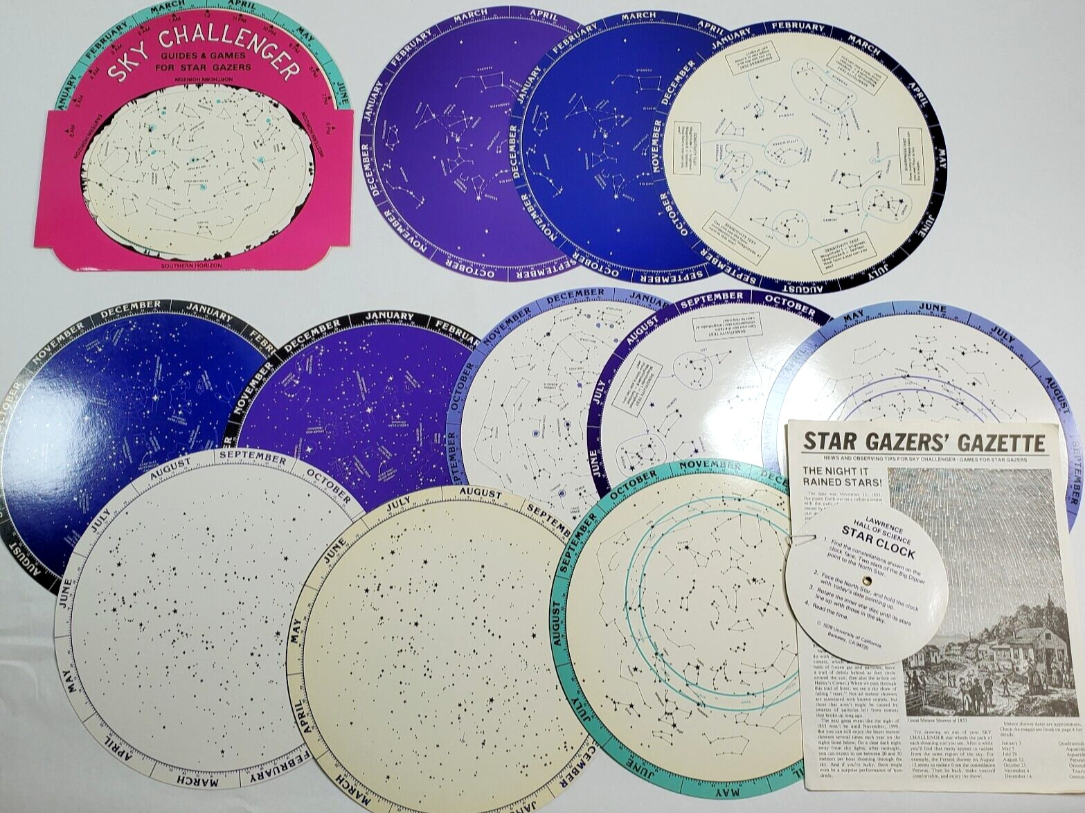 Vintage Star Gazers Sky Challenger Games with 13 Wheels 1978 Univ of California