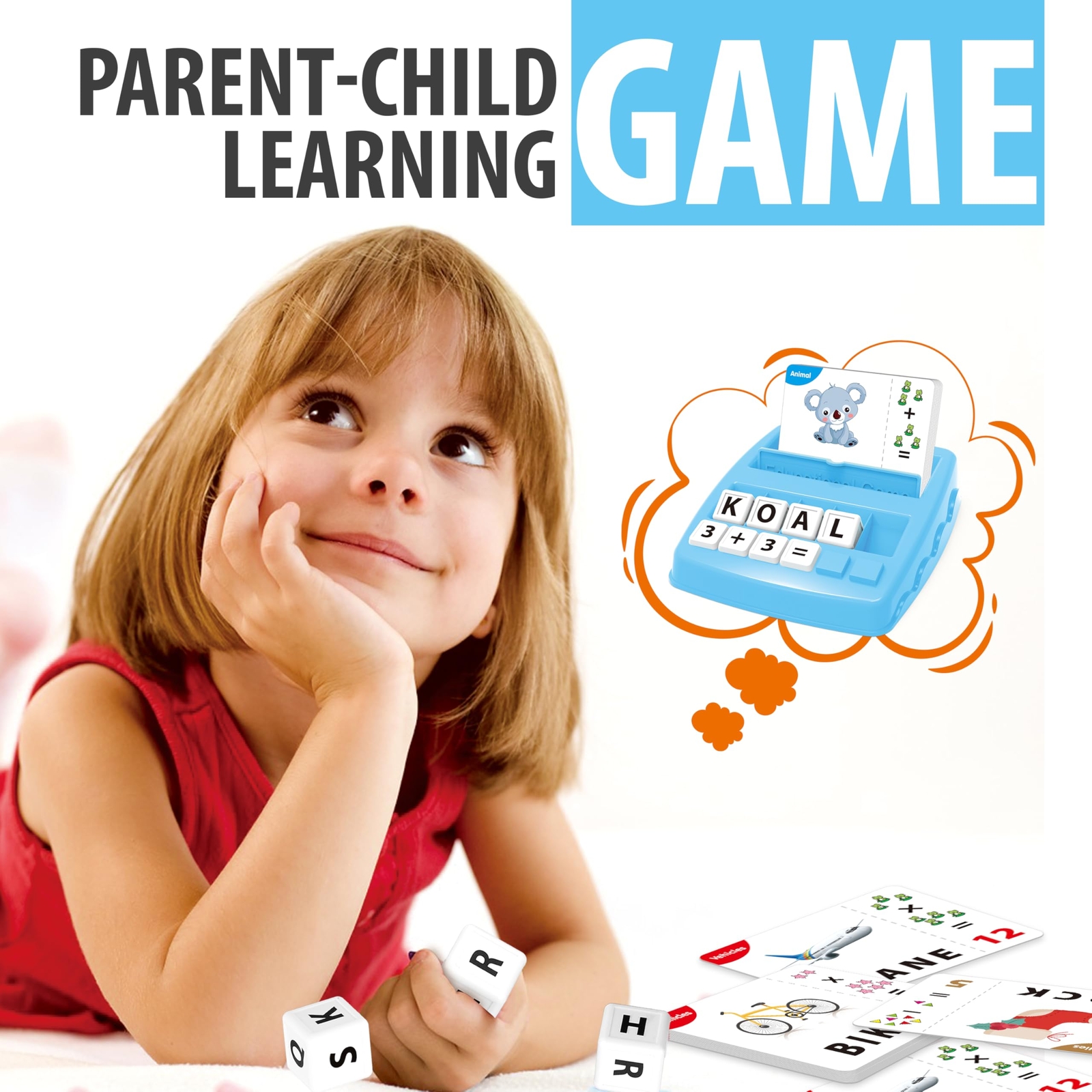 Yolscue Educational Flashcard Spelling and Math Game for Kids 3 to 7 Years