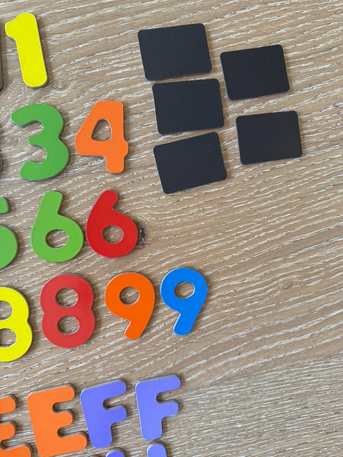 Set of 130 Mixed Material Alphabet Letters & Numbers Kids Fridge Play Magnets