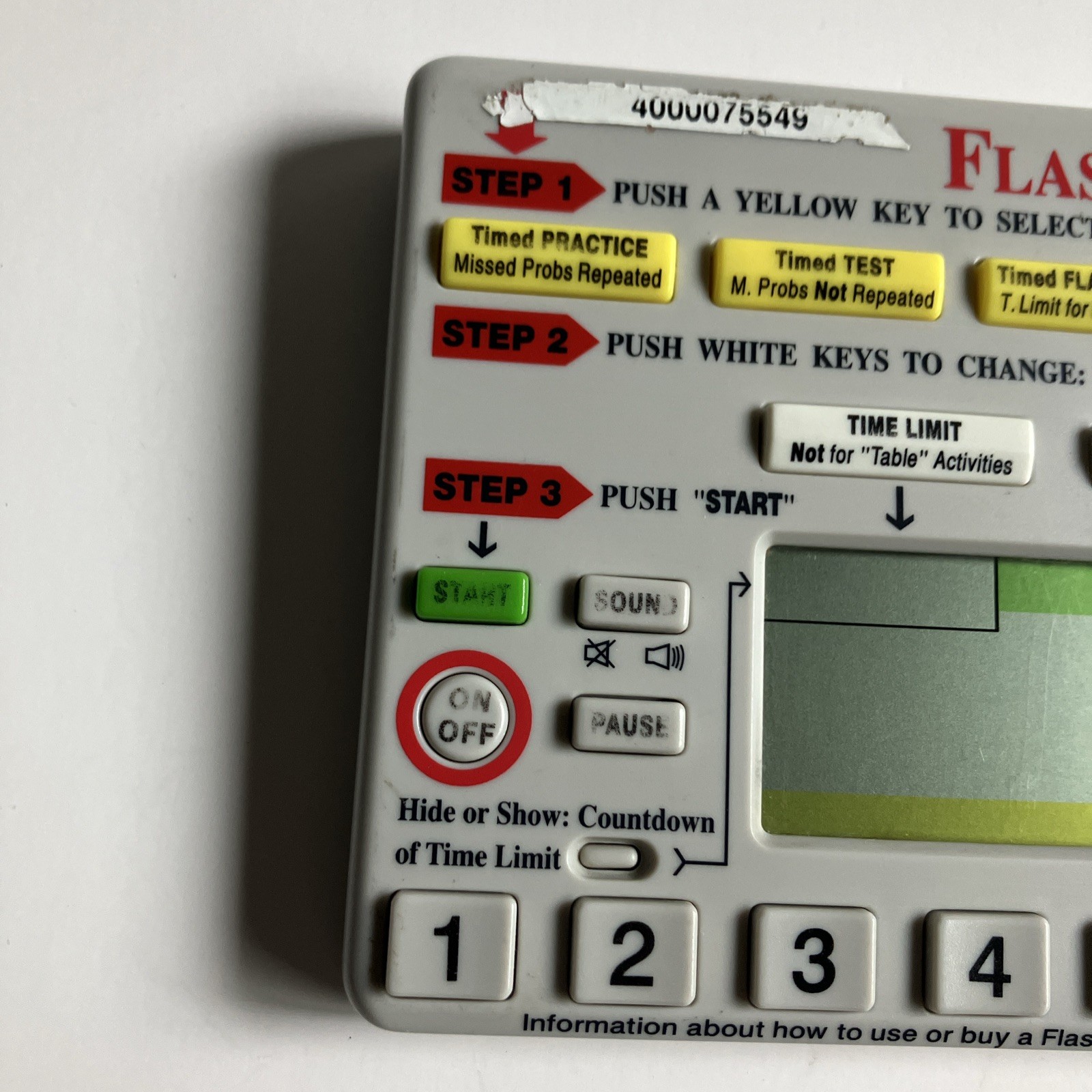 Flash Master Math Tables Electronic Learning Tool Model MT1A Tested Working A6