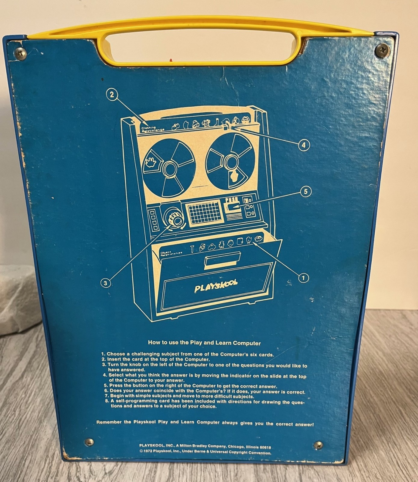 Vintage 70s Playskool Reel to Reel Play ‘N Learn Computer Interactive with Cards