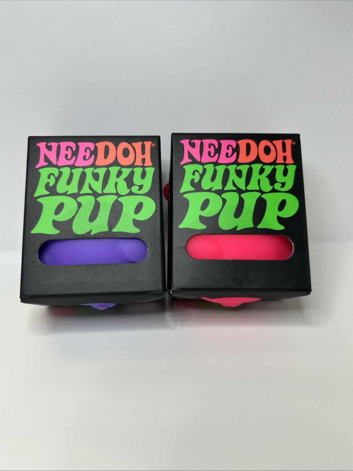 Schylling Nee Doh Funky Pup Squeeze Toys Purple & Pink Lot of 2