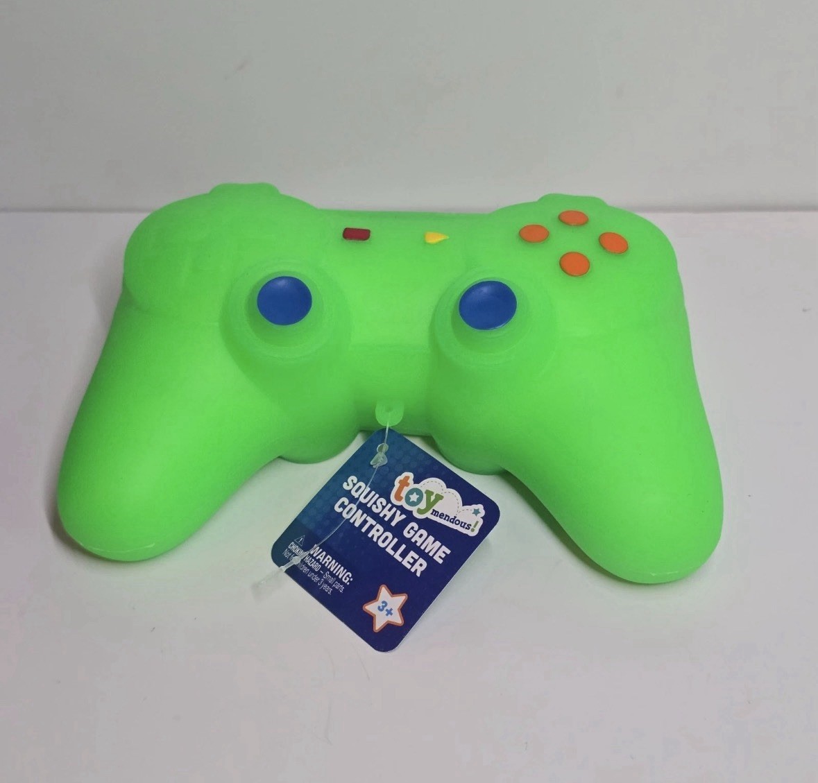TOYmendous Large Squishy Neon Green Video Game Controller Squeezy Sensory