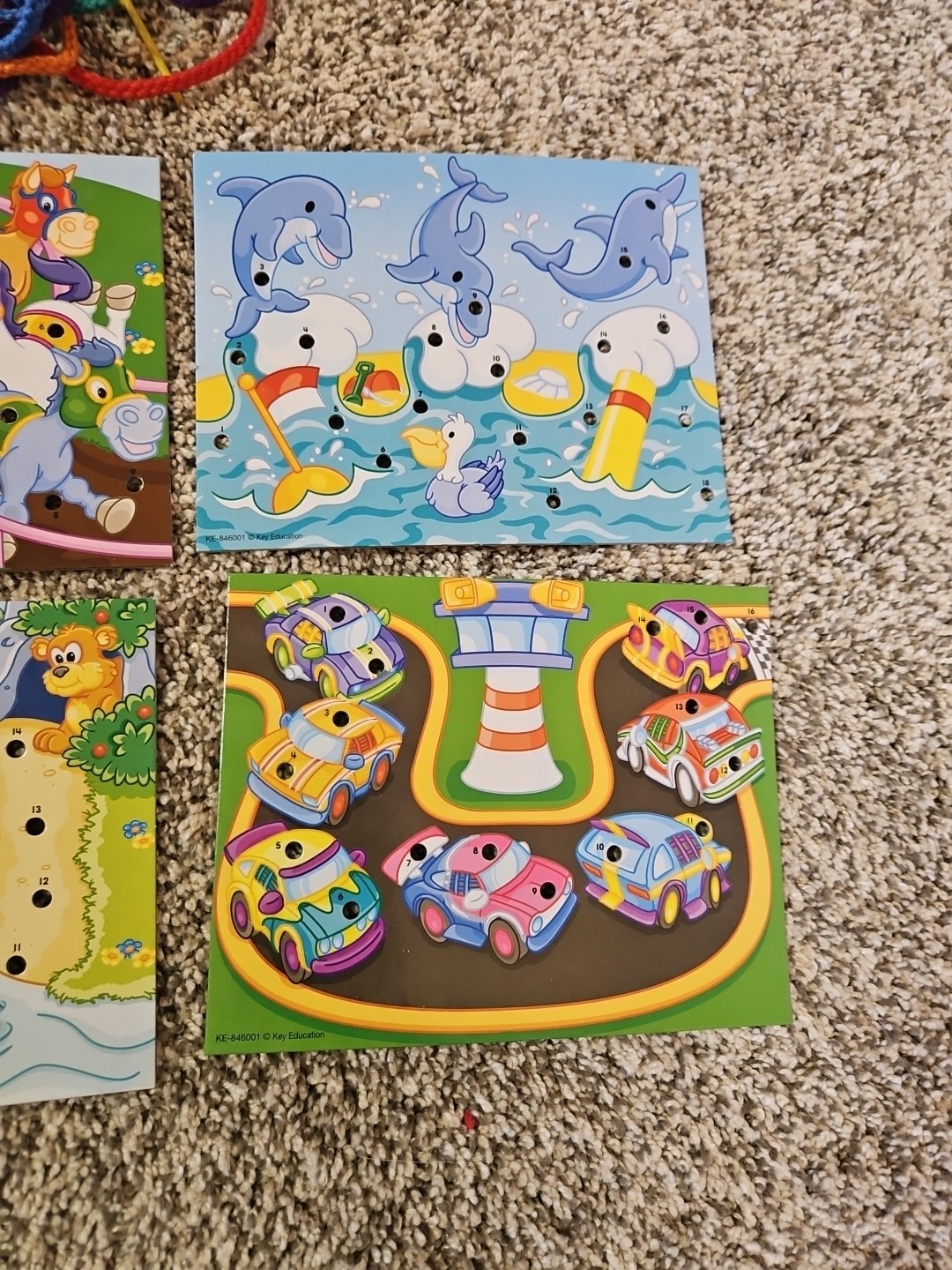 Key Education 6 Lacing Cards And 6 Laces Ages 3 And Up Learn To Lace Game